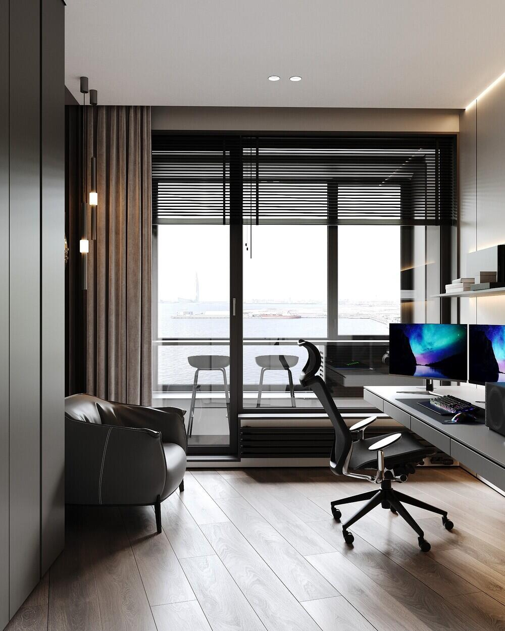 Дизайн-проект квартиры в ЖК «Квартал бизнес-класса Б15» в стиле монохромный минимализм