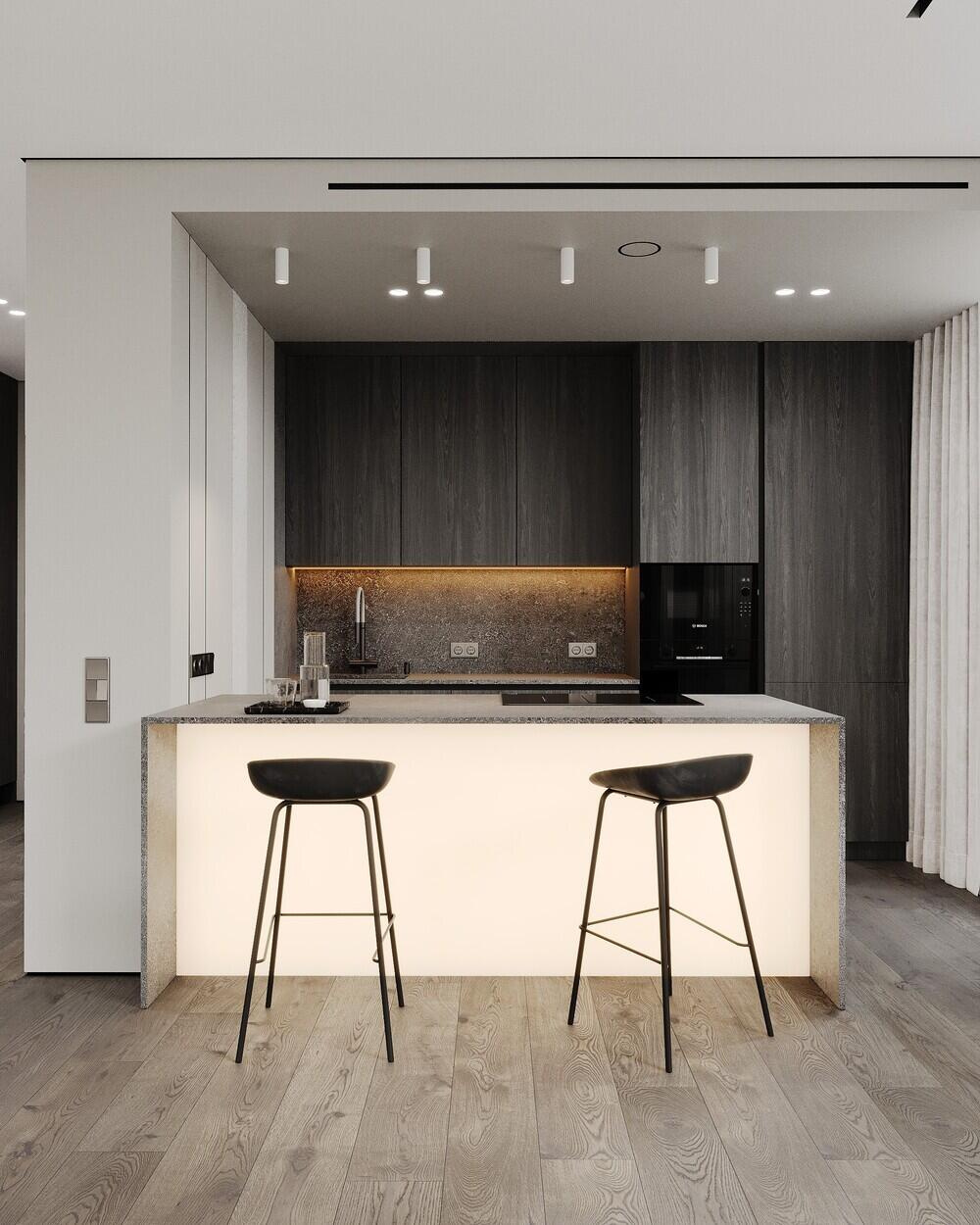 Дизайн-проект квартиры в ЖК «Квартал бизнес-класса Б15» в стиле монохромный минимализм