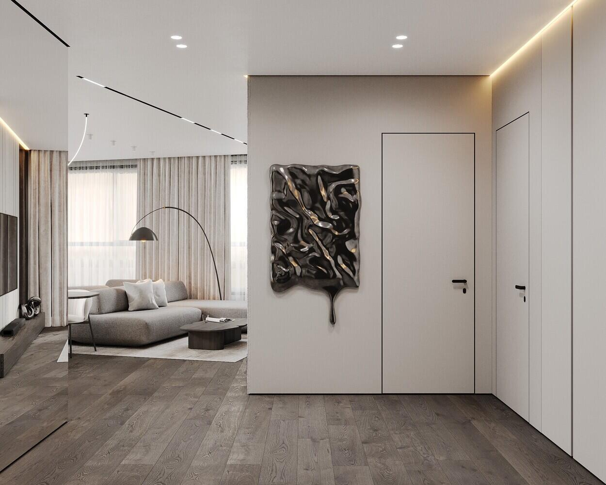 Дизайн-проект квартиры в ЖК «Квартал бизнес-класса Б15» в стиле монохромный минимализм