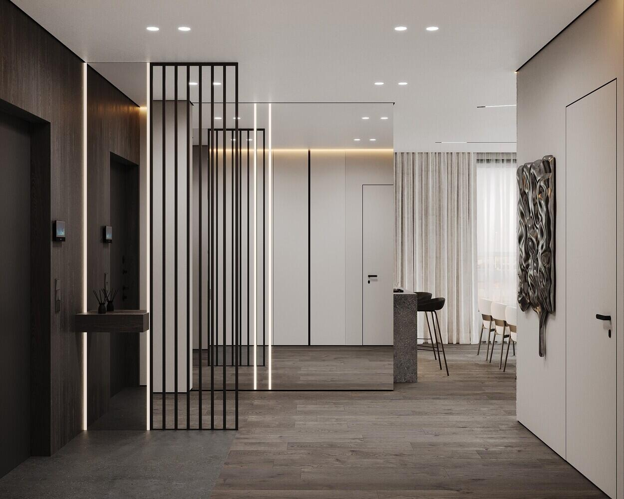 Дизайн-проект квартиры в ЖК «Квартал бизнес-класса Б15» в стиле монохромный минимализм