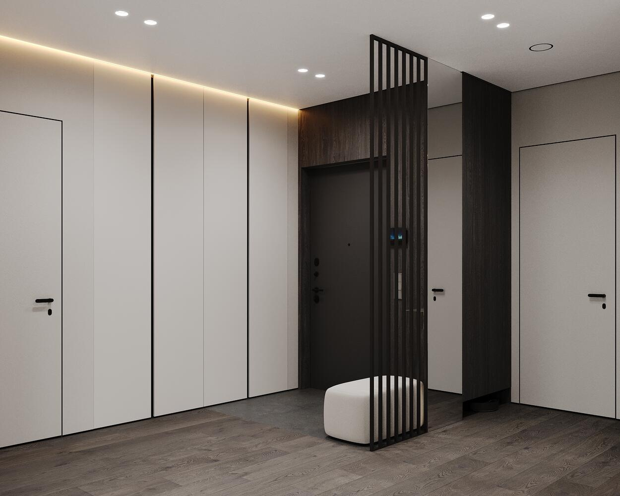 Дизайн-проект квартиры в ЖК «Квартал бизнес-класса Б15» в стиле монохромный минимализм