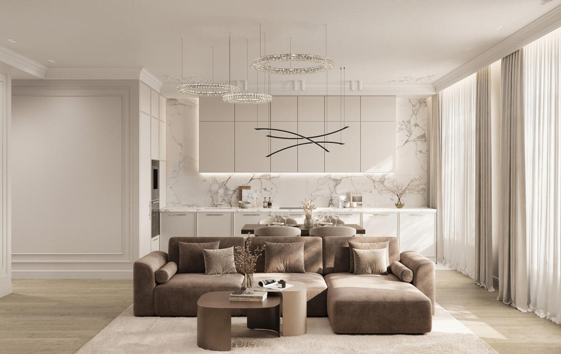 Обложка проекта: Дизайн интерьера квартиры в ЖК «Shagal» в стиле современная классика