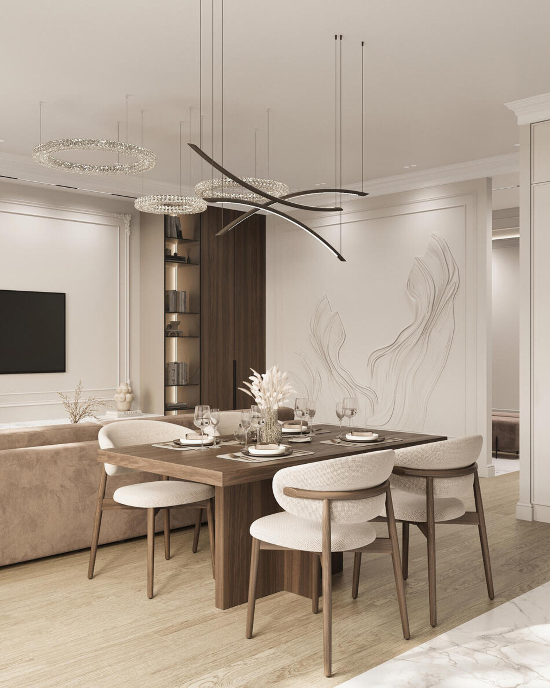 Дизайн интерьера квартиры в ЖК «Shagal» в стиле современная классика