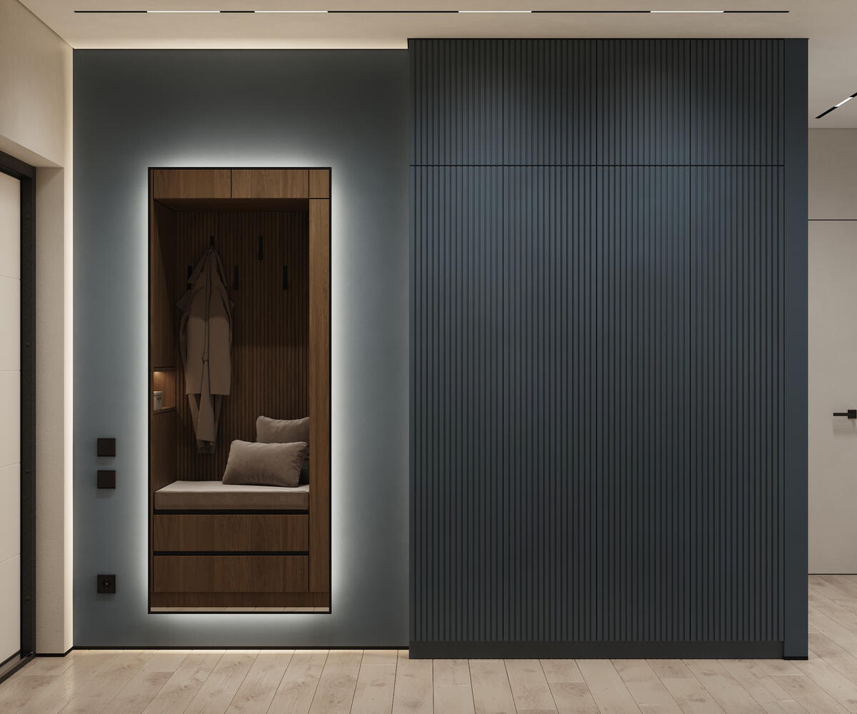 Дизайн-проект квартиры в ЖК «Riviera Club (Ривьера Клаб)» в стиле современный минимализм