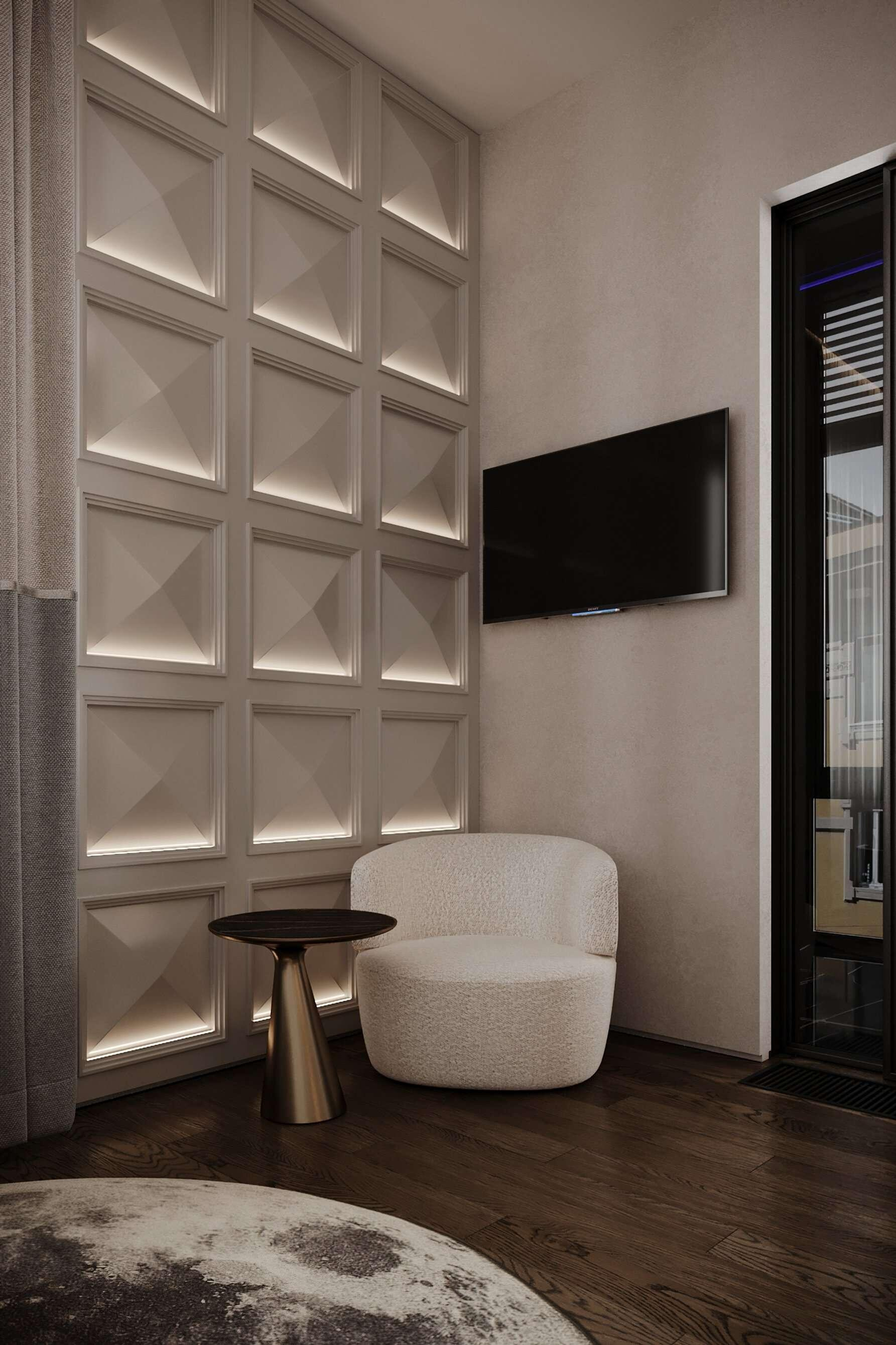 Дизайн интерьера квартиры в ЖК «Апарт-комплекс ZOOM на Неве» в современном стиле