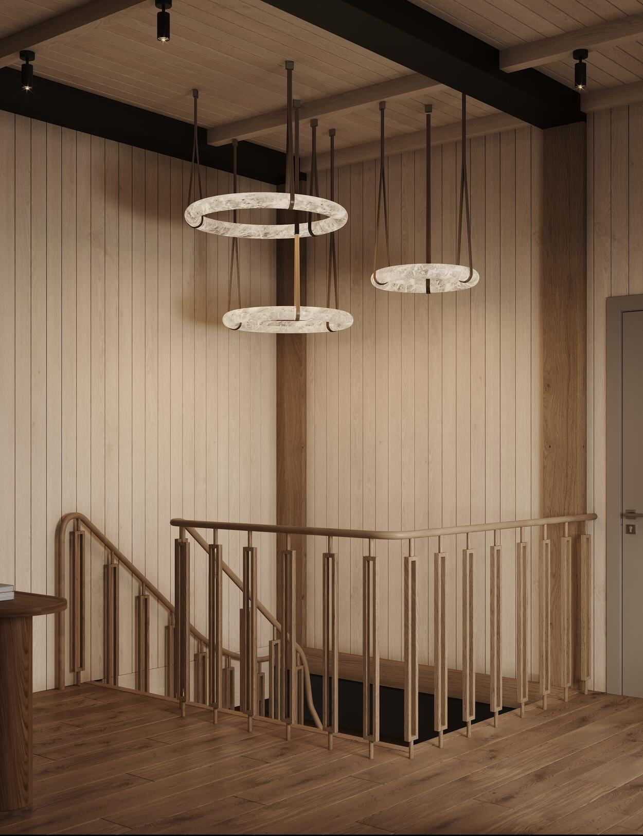 Дизайн интерьера дома в КП Образ Жизни «Лесная деревня» в стиле джапанди