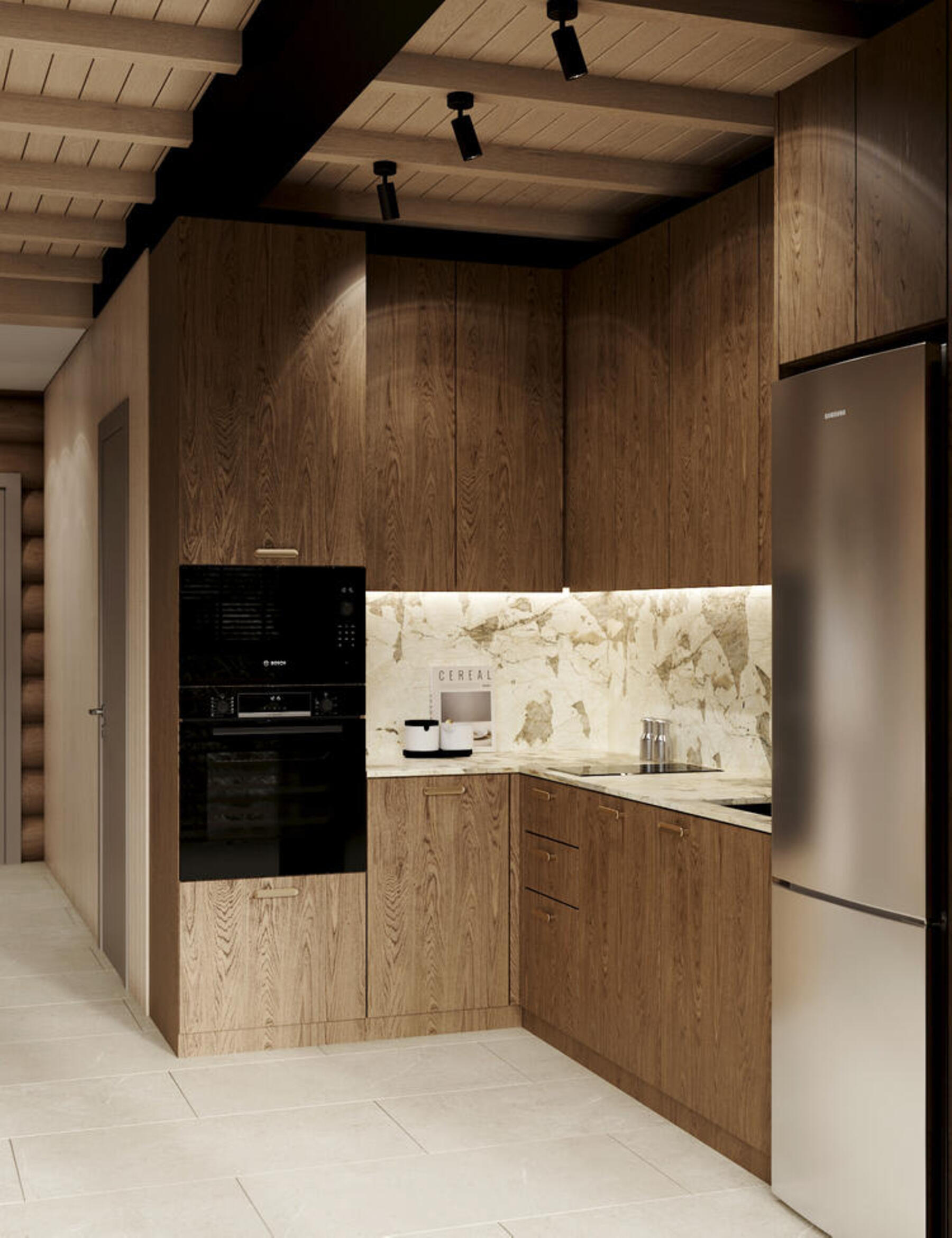 Дизайн интерьера дома в КП Образ Жизни «Лесная деревня» в стиле джапанди