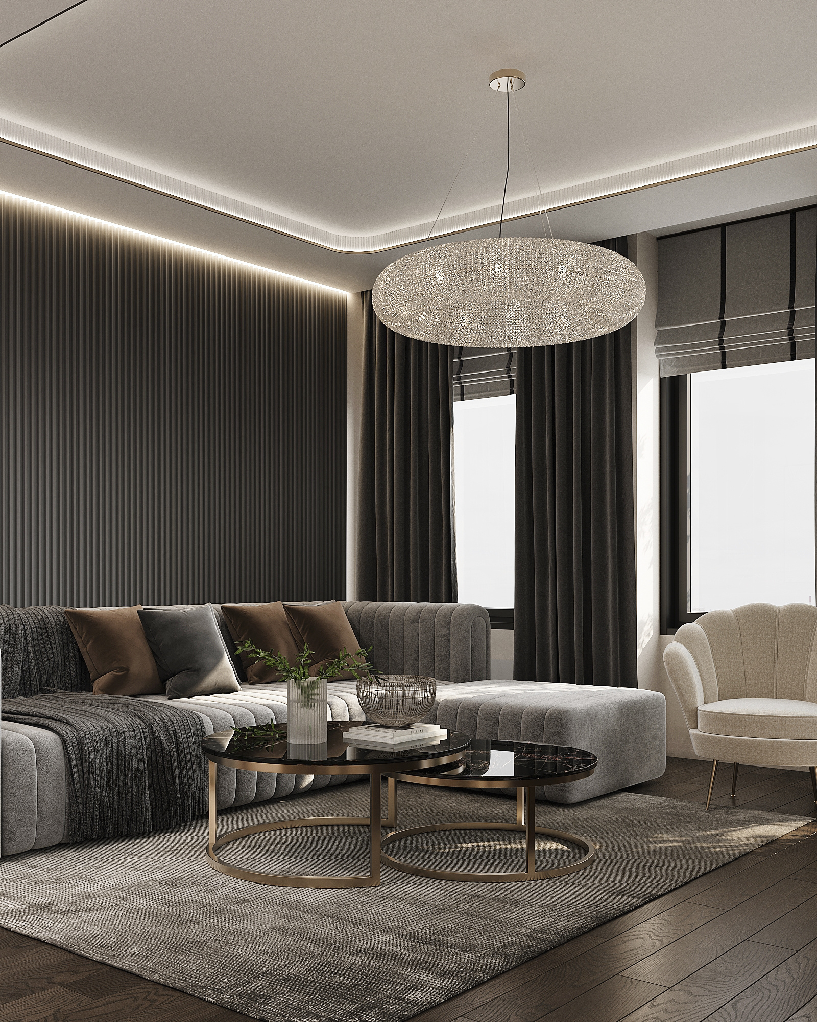 Дизайн-проект квартиры в ЖК «Level Бауманская» в стиле ар-деко