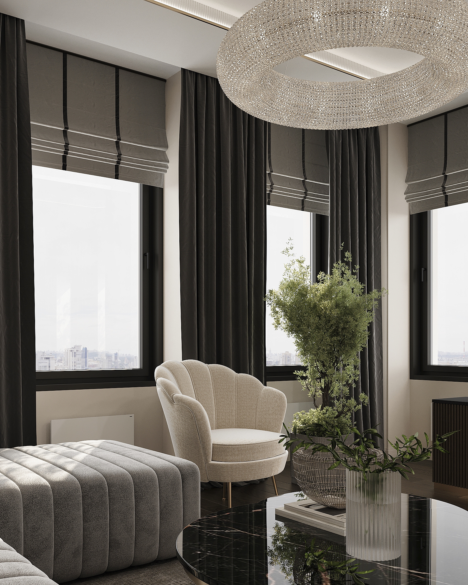 Дизайн-проект квартиры в ЖК «Level Бауманская» в стиле ар-деко
