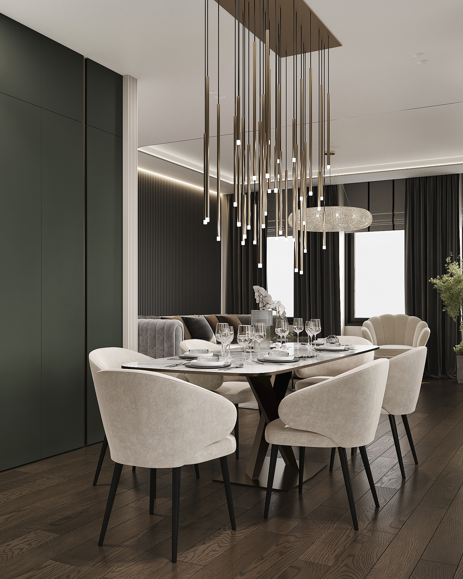 Дизайн-проект квартиры в ЖК «Level Бауманская» в стиле ар-деко