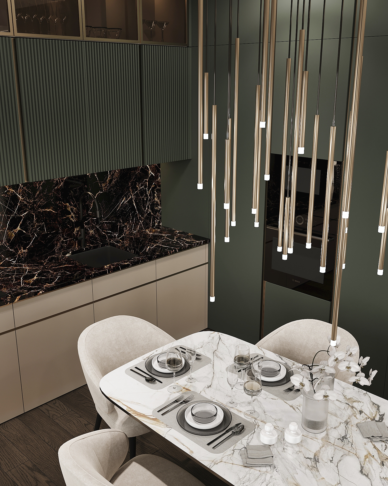 Дизайн-проект квартиры в ЖК «Level Бауманская» в стиле ар-деко