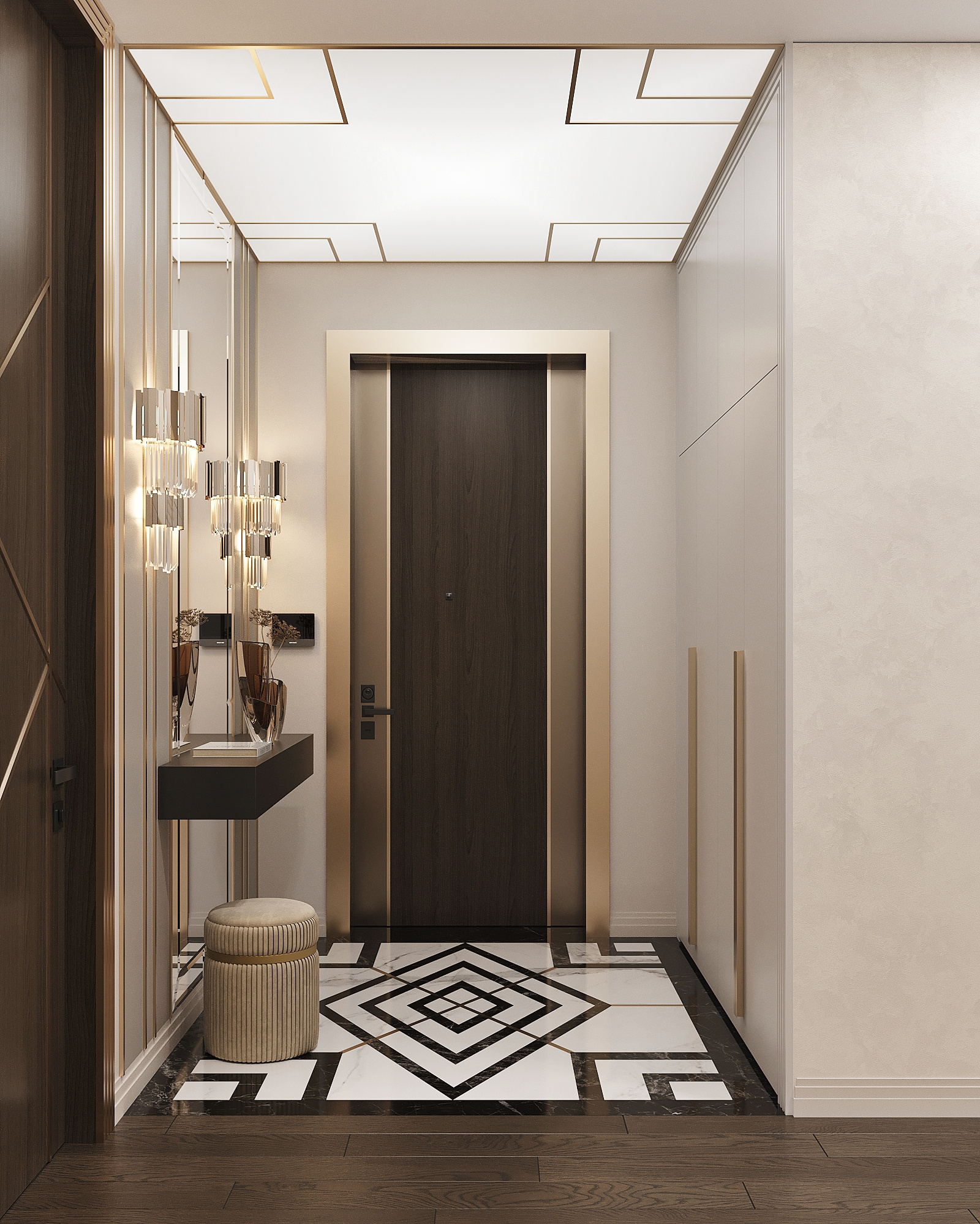 Дизайн-проект квартиры в ЖК «Level Бауманская» в стиле ар-деко