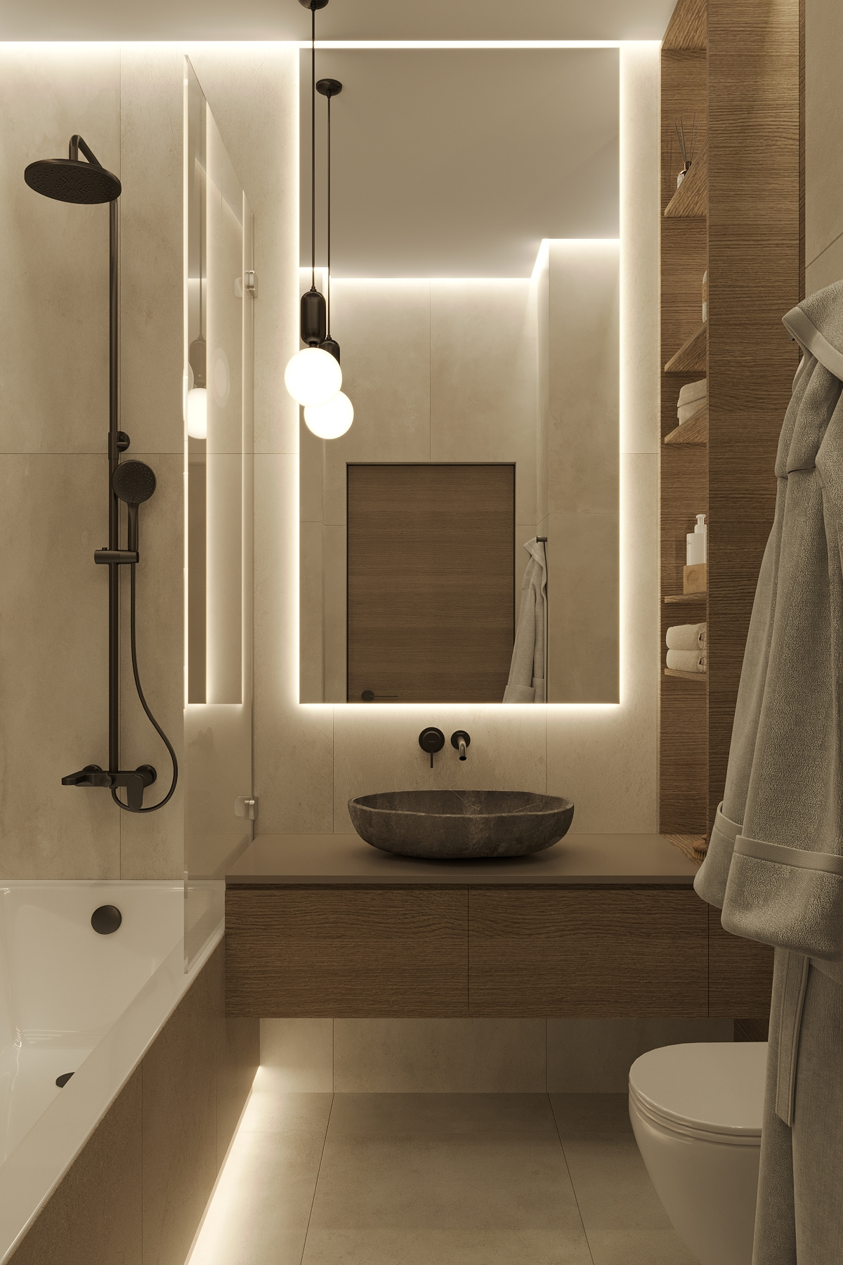 Дизайн интерьера квартиры в ЖК «ÁLIA (АЛИА)» в стиле джапанди