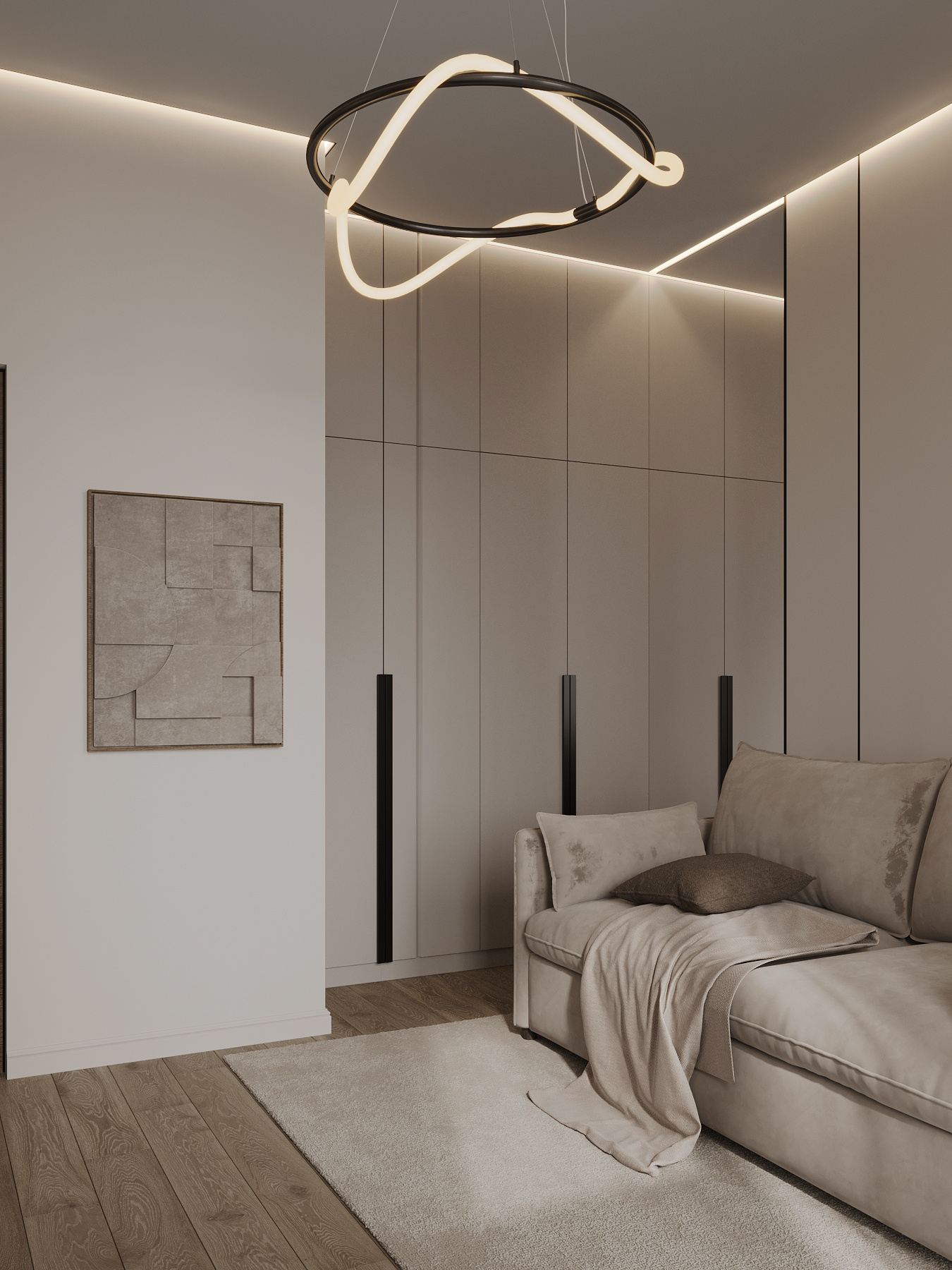 Дизайн интерьера квартиры в ЖК «ÁLIA (АЛИА)» в стиле джапанди