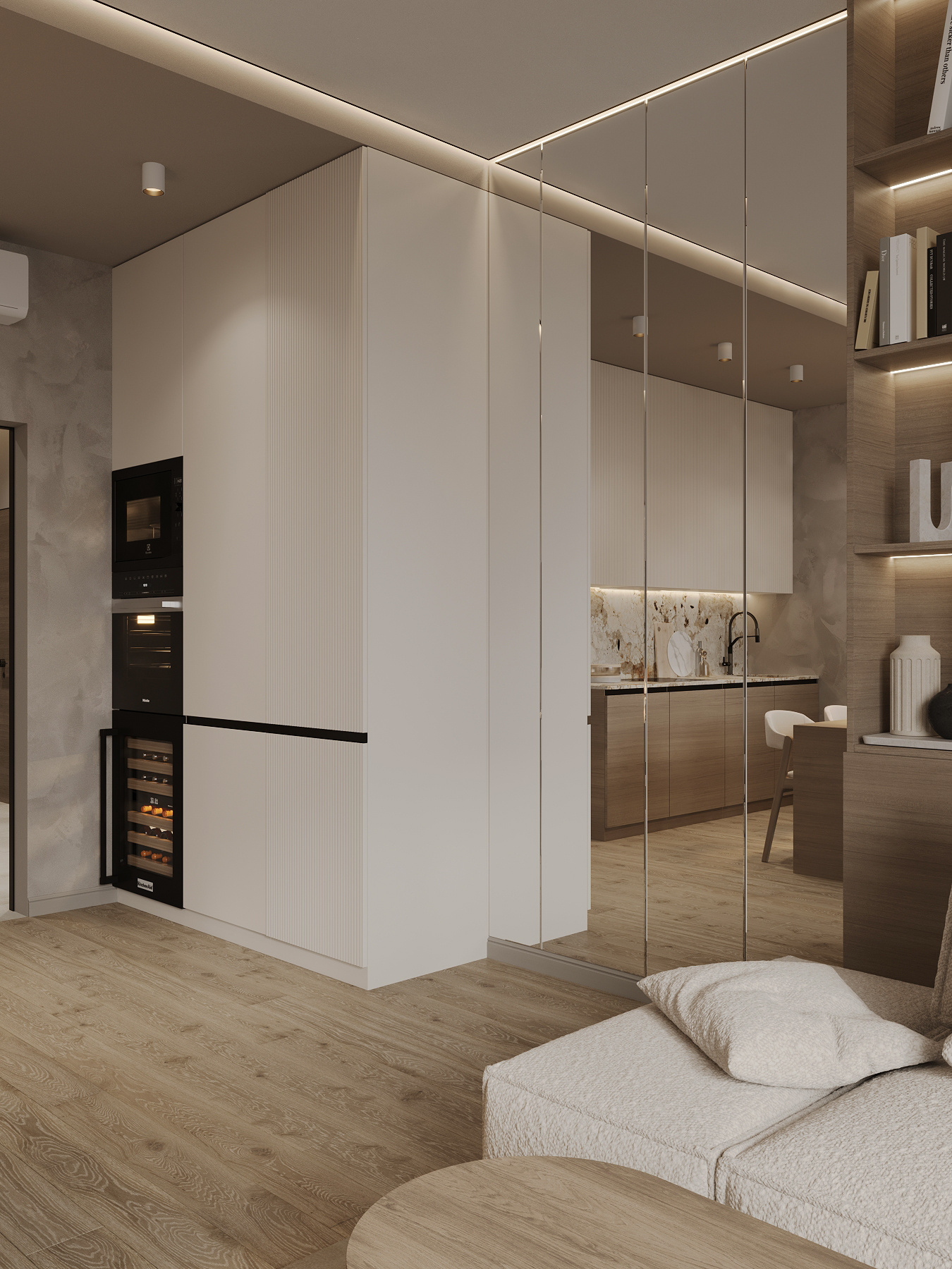 Дизайн интерьера квартиры в ЖК «ÁLIA (АЛИА)» в стиле джапанди