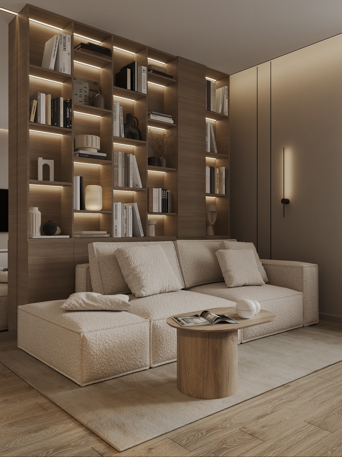 Дизайн интерьера квартиры в ЖК «ÁLIA (АЛИА)» в стиле джапанди