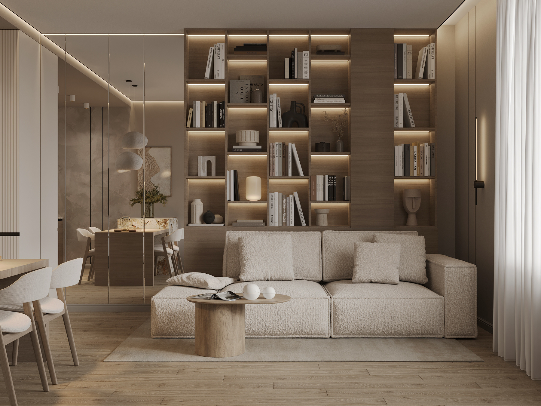 Дизайн интерьера квартиры в ЖК «ÁLIA (АЛИА)» в стиле джапанди