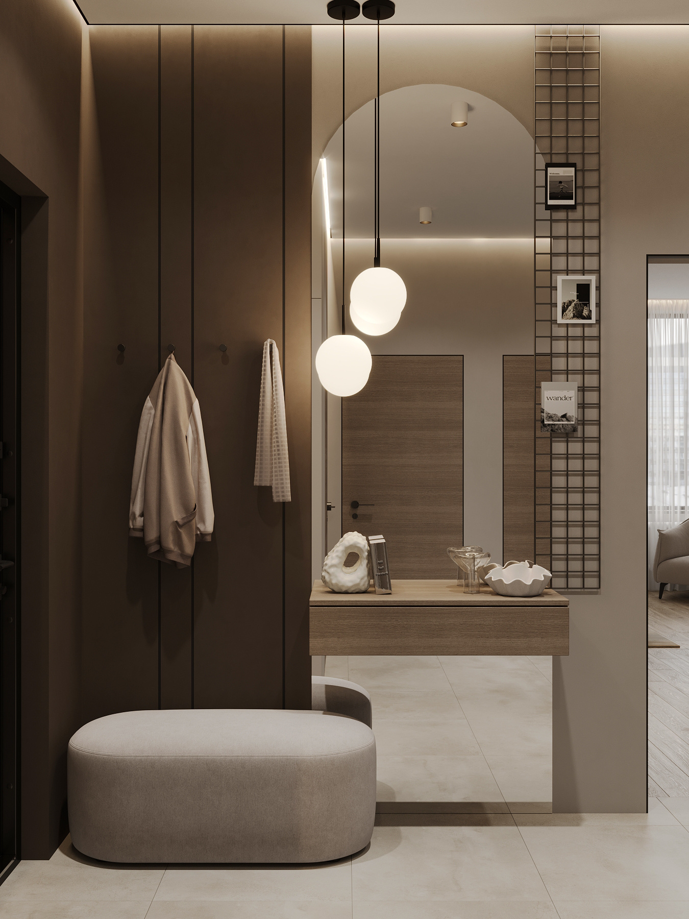 Дизайн интерьера квартиры в ЖК «ÁLIA (АЛИА)» в стиле джапанди