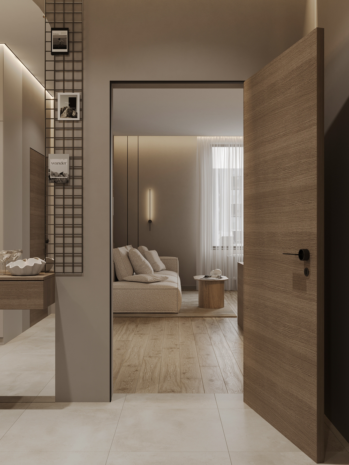 Дизайн интерьера квартиры в ЖК «ÁLIA (АЛИА)» в стиле джапанди