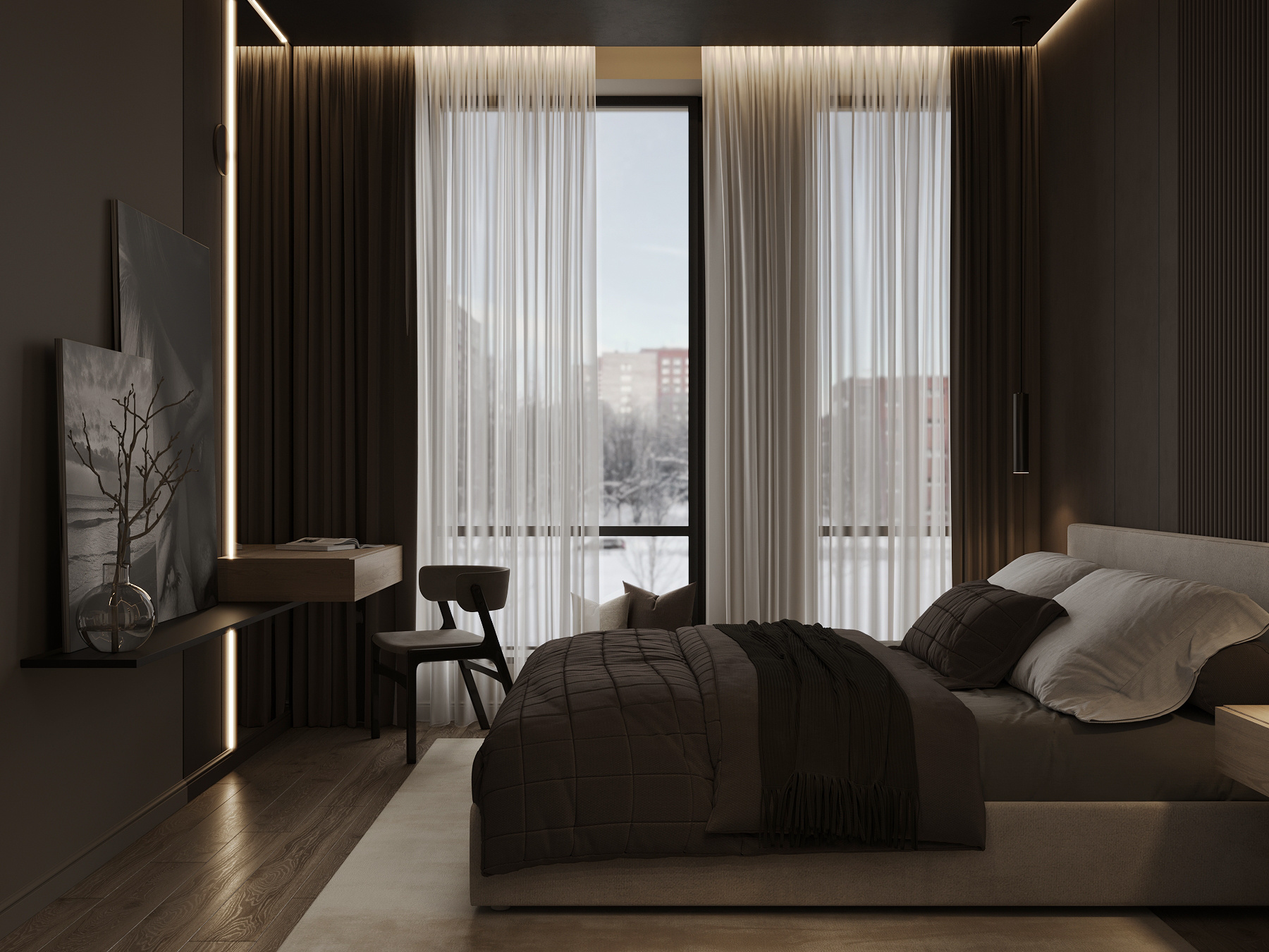 Дизайн интерьера квартиры в ЖК «ÁLIA (АЛИА)» в стиле джапанди