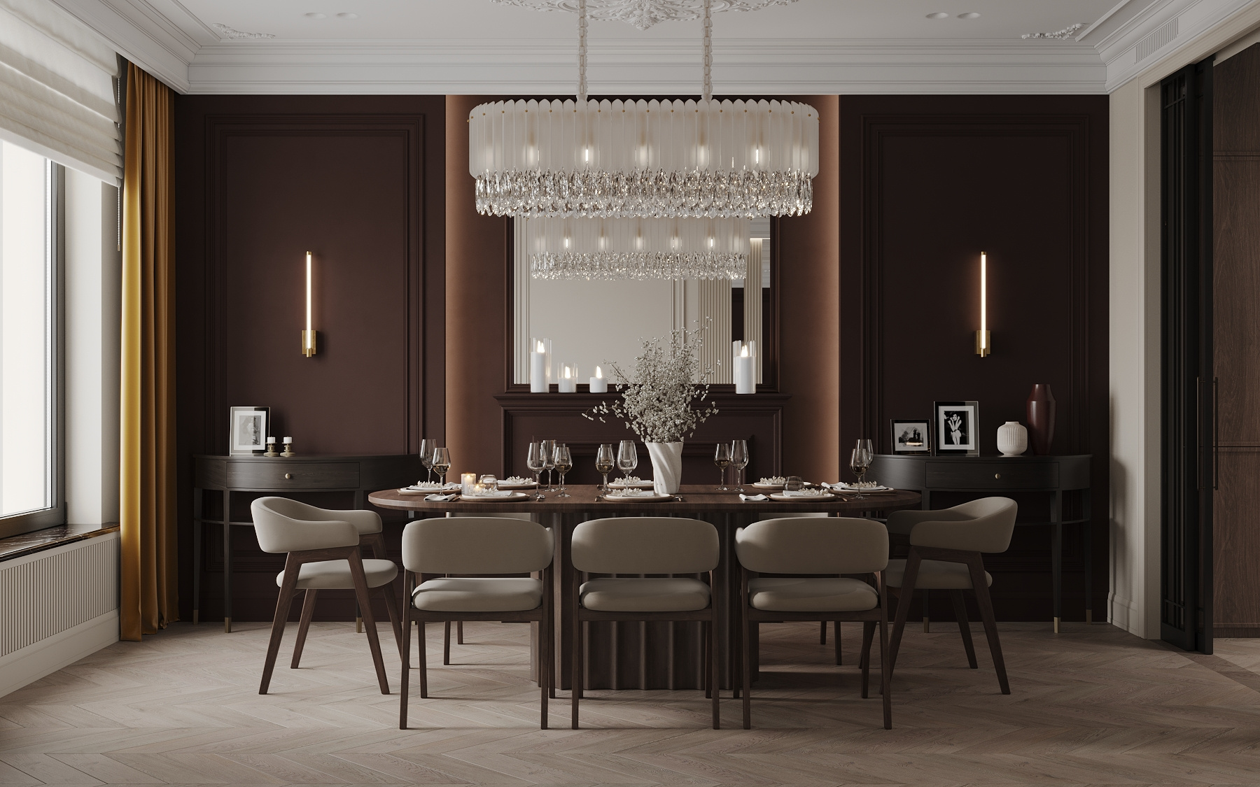 Дизайн-проект квартиры в ЖК «Victory Park Residences (Виктори Парк Резиденсез)» в стиле неоклассика