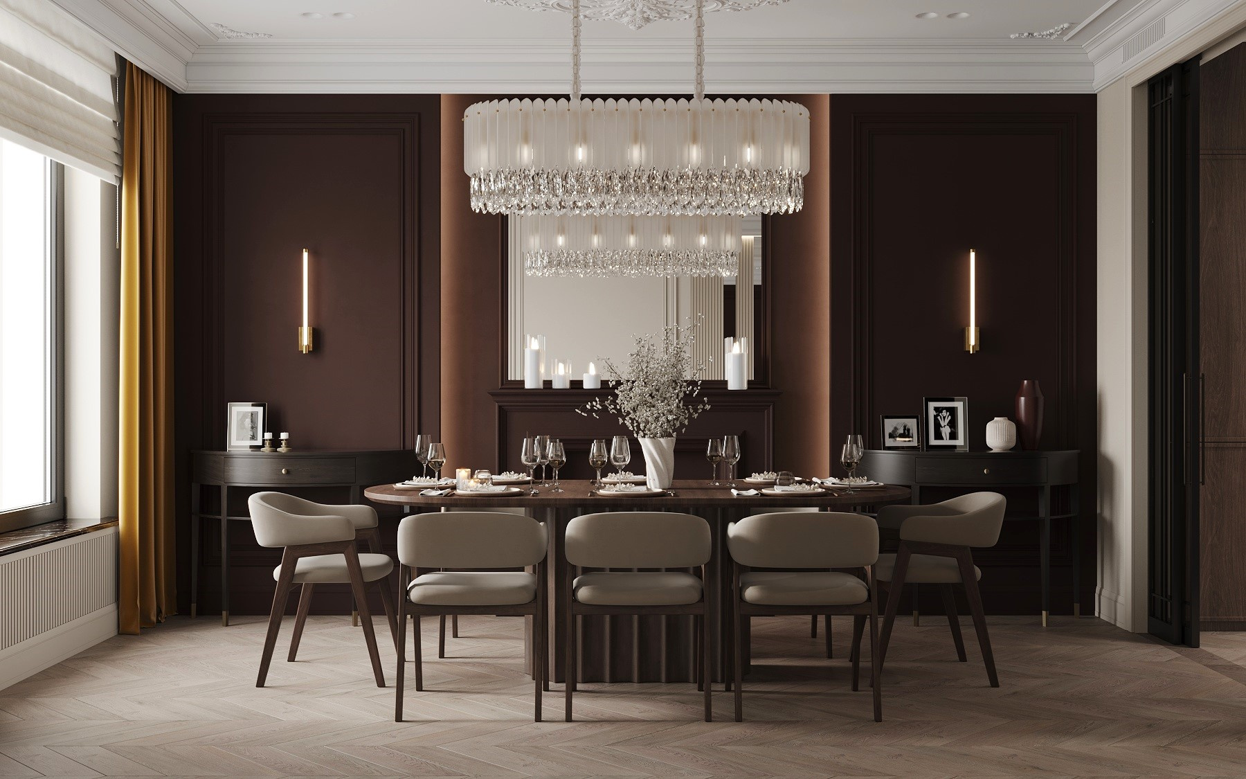 Дизайн-проект квартиры в ЖК «Victory Park Residences (Виктори Парк Резиденсез)» в стиле неоклассика