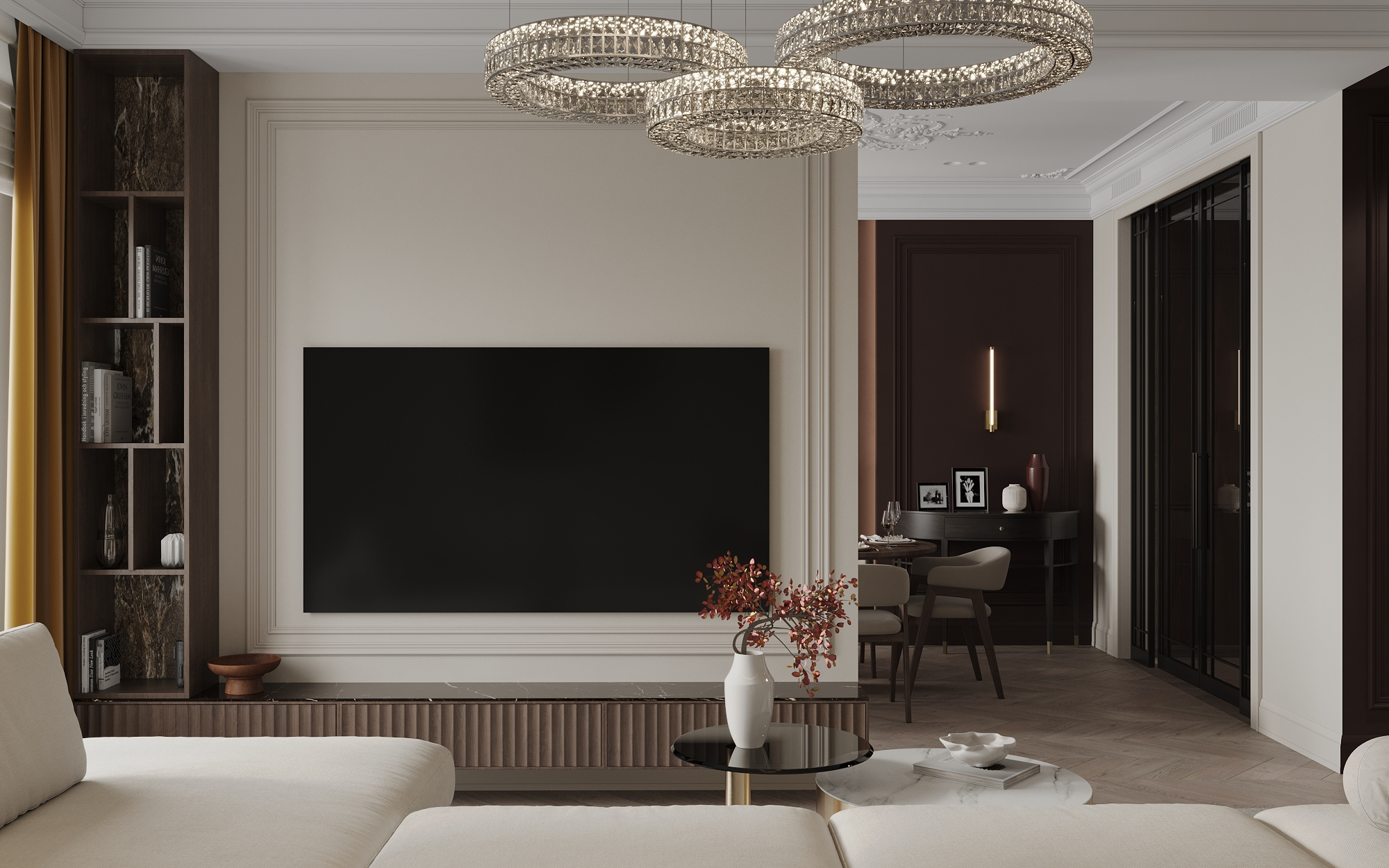 Дизайн-проект квартиры в ЖК «Victory Park Residences (Виктори Парк Резиденсез)» в стиле неоклассика