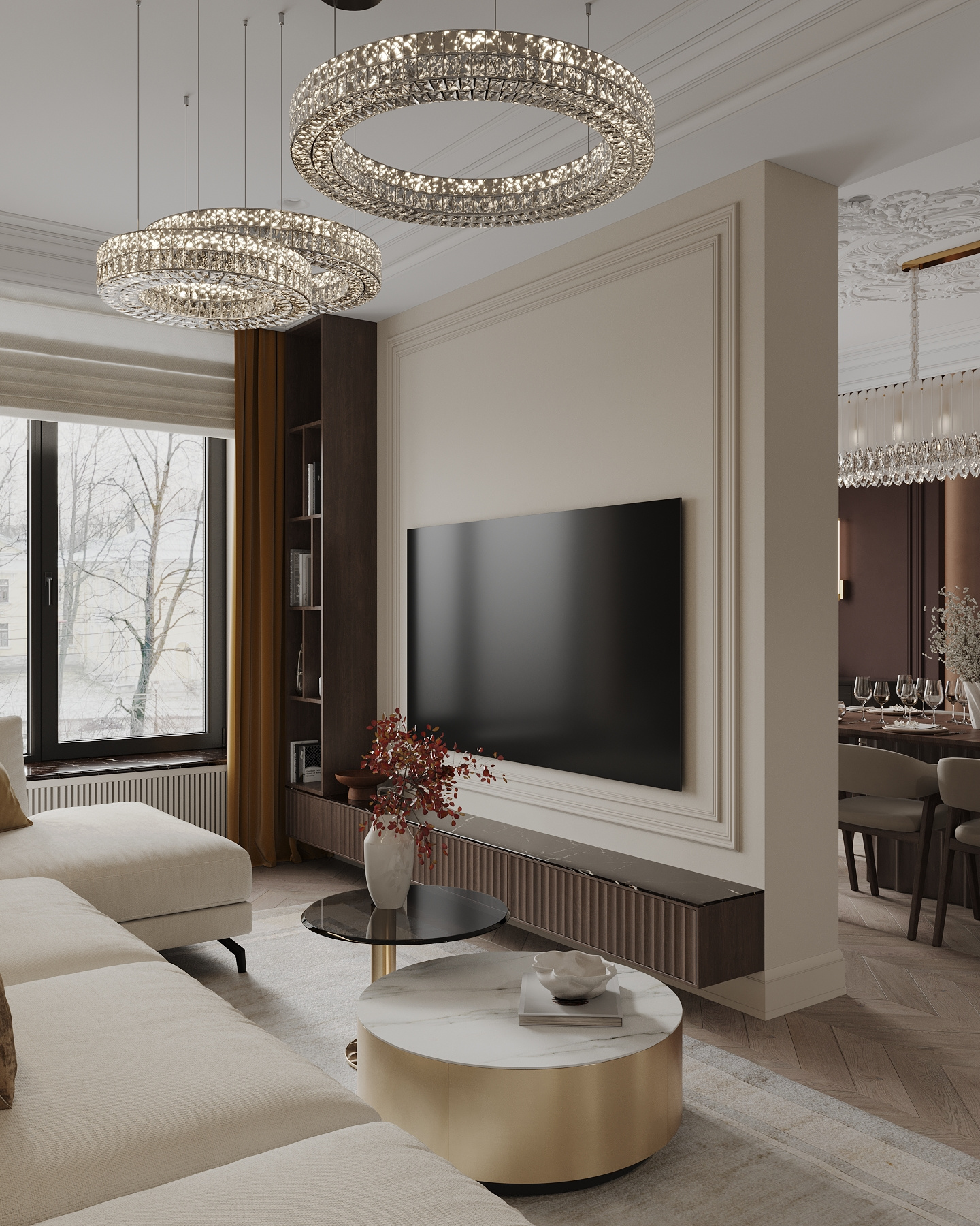 Дизайн-проект квартиры в ЖК «Victory Park Residences (Виктори Парк Резиденсез)» в стиле неоклассика