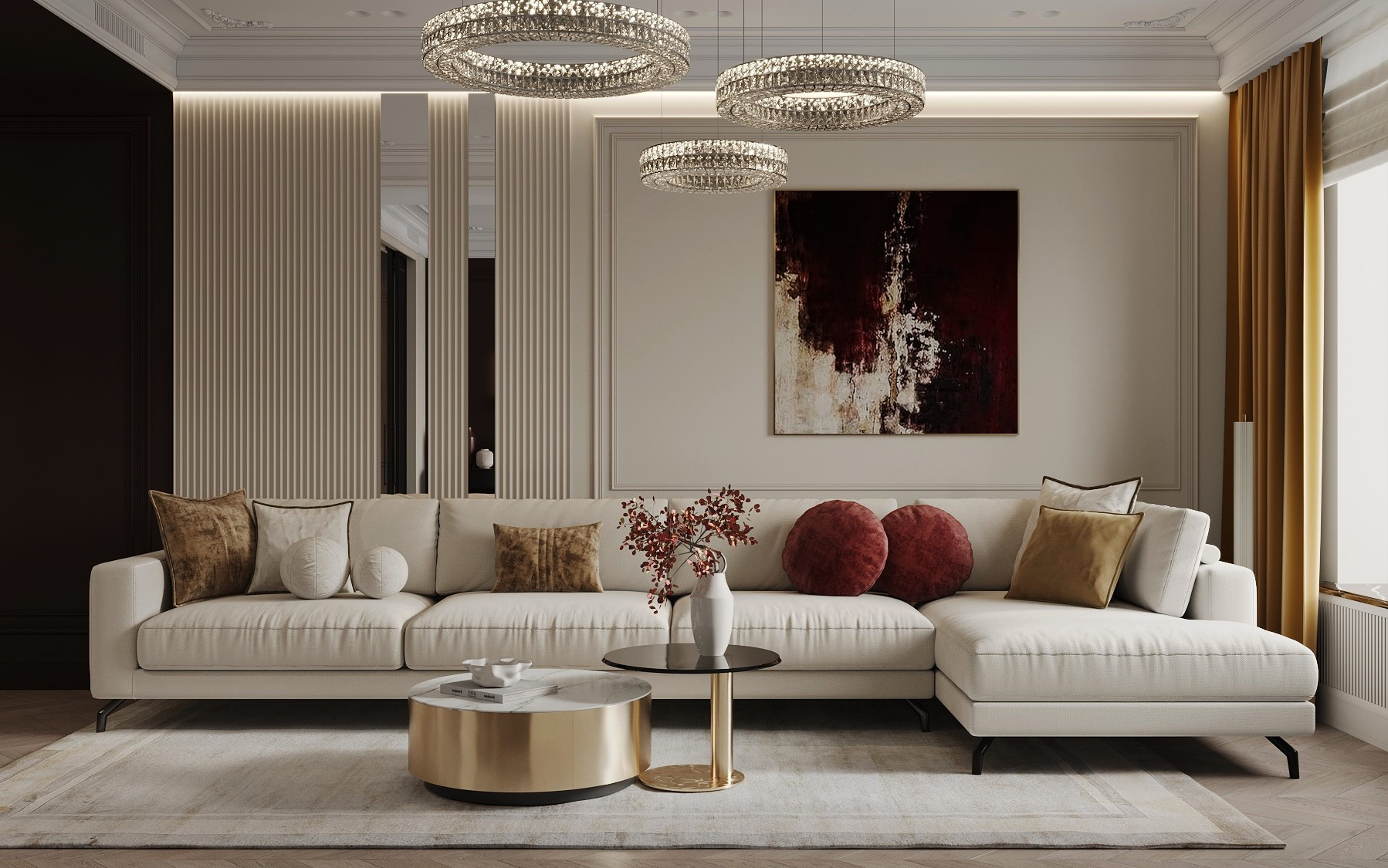 Дизайн-проект квартиры в ЖК «Victory Park Residences (Виктори Парк Резиденсез)» в стиле неоклассика