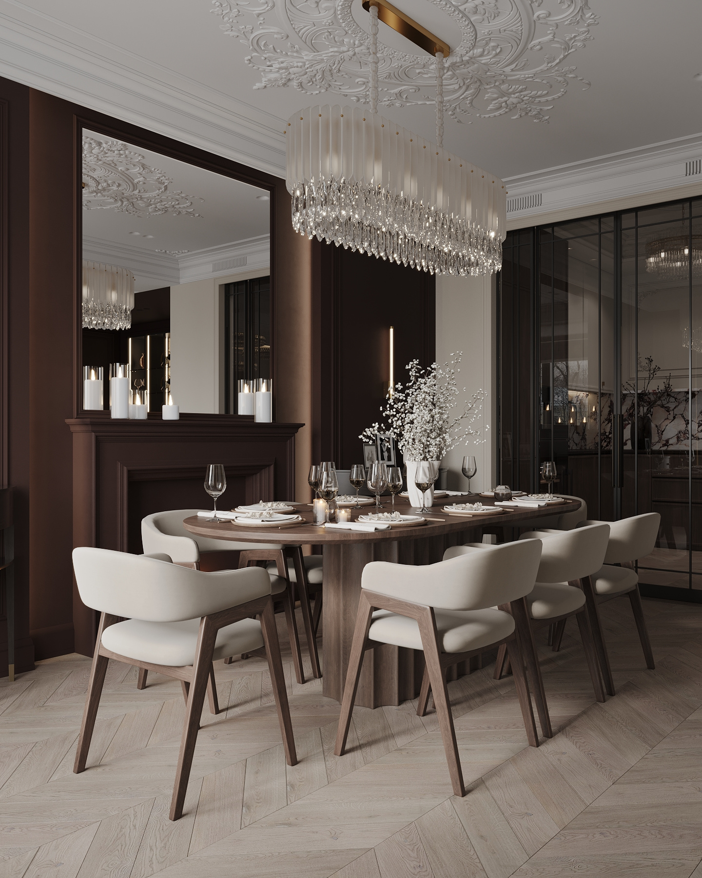 Дизайн-проект квартиры в ЖК «Victory Park Residences (Виктори Парк Резиденсез)» в стиле неоклассика