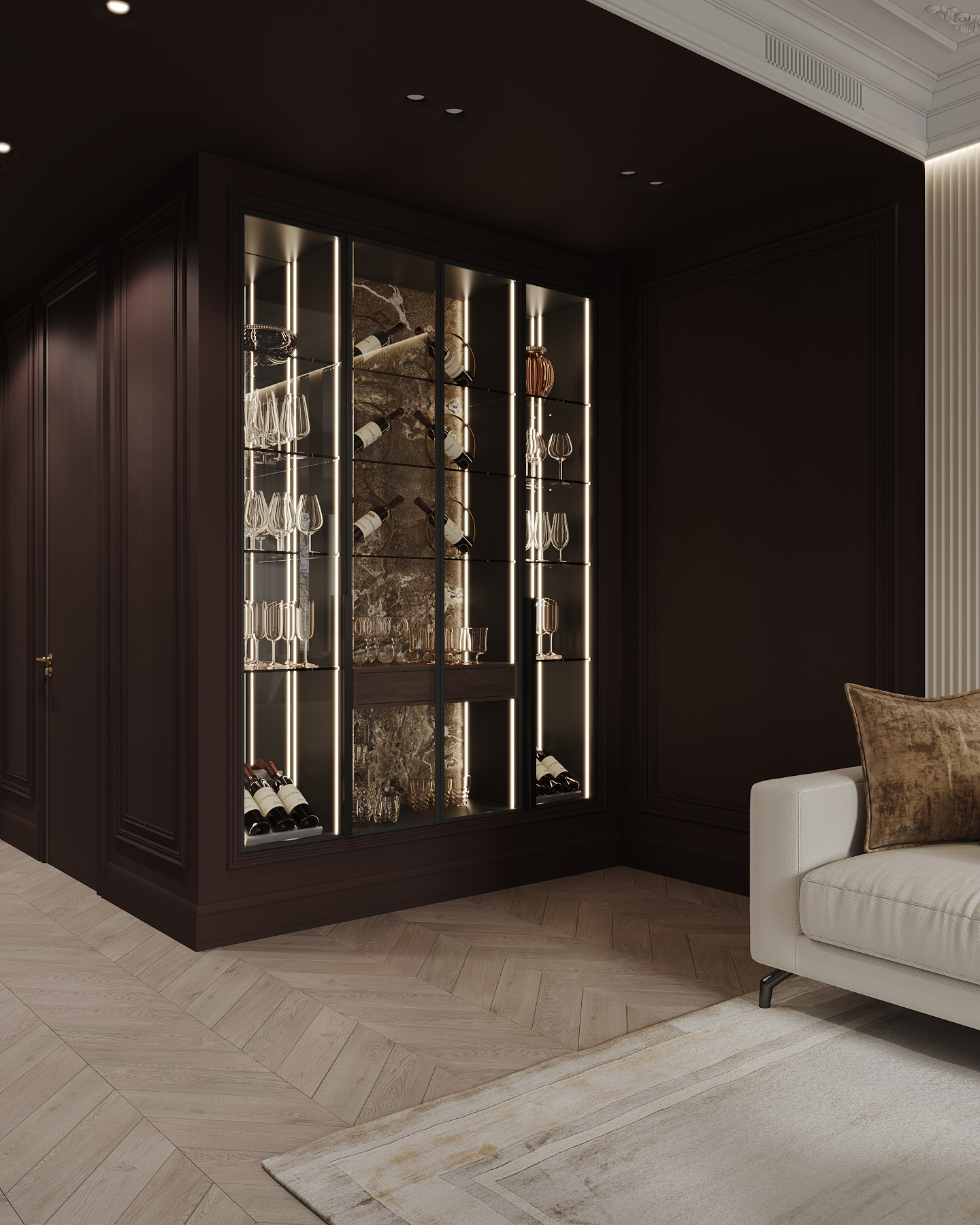 Дизайн-проект квартиры в ЖК «Victory Park Residences (Виктори Парк Резиденсез)» в стиле неоклассика