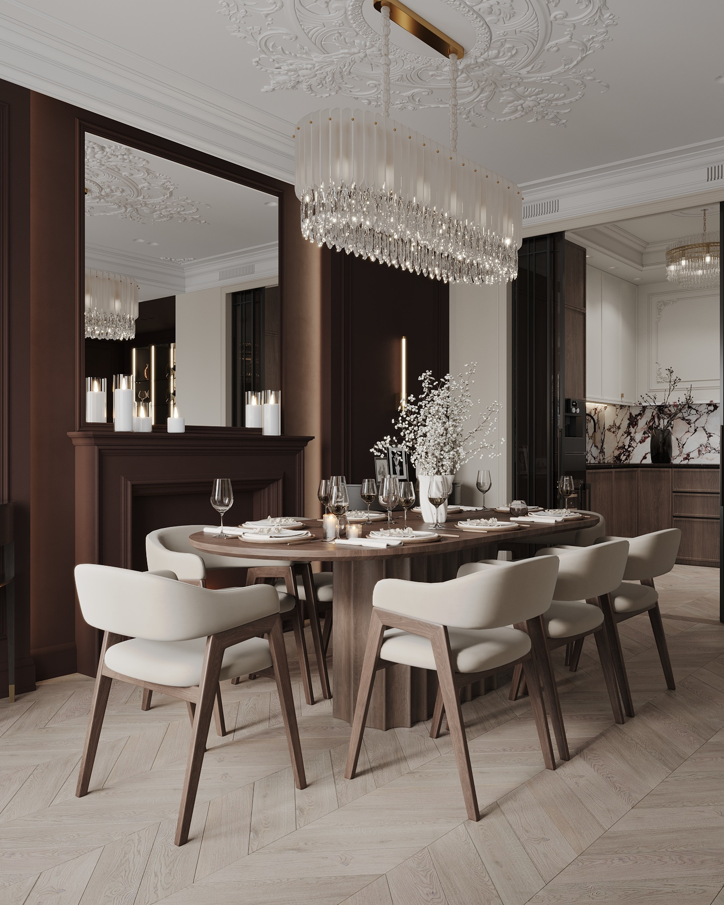 Дизайн-проект квартиры в ЖК «Victory Park Residences (Виктори Парк Резиденсез)» в стиле неоклассика