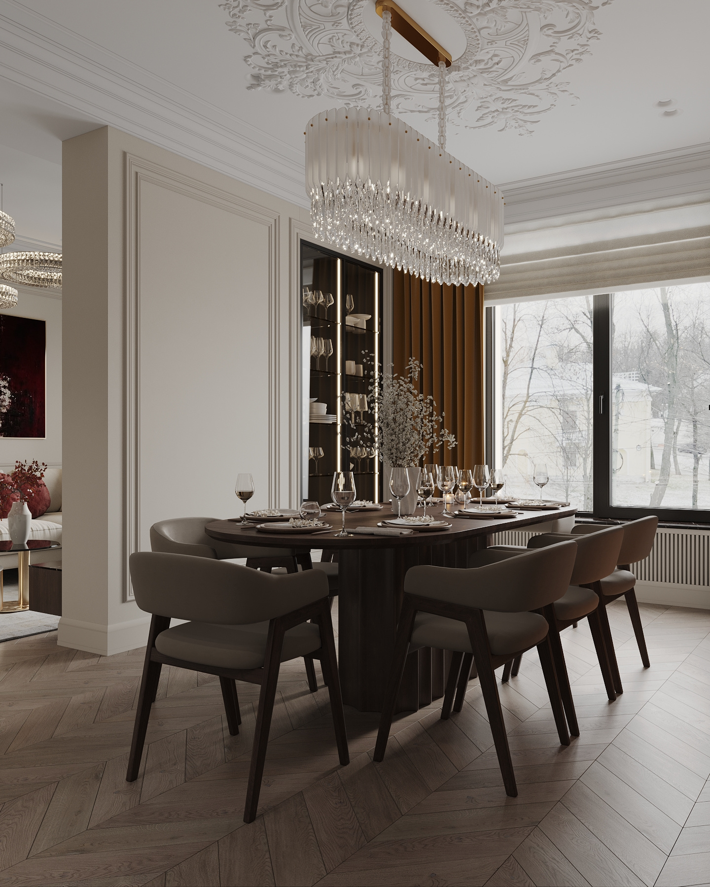 Дизайн-проект квартиры в ЖК «Victory Park Residences (Виктори Парк Резиденсез)» в стиле неоклассика