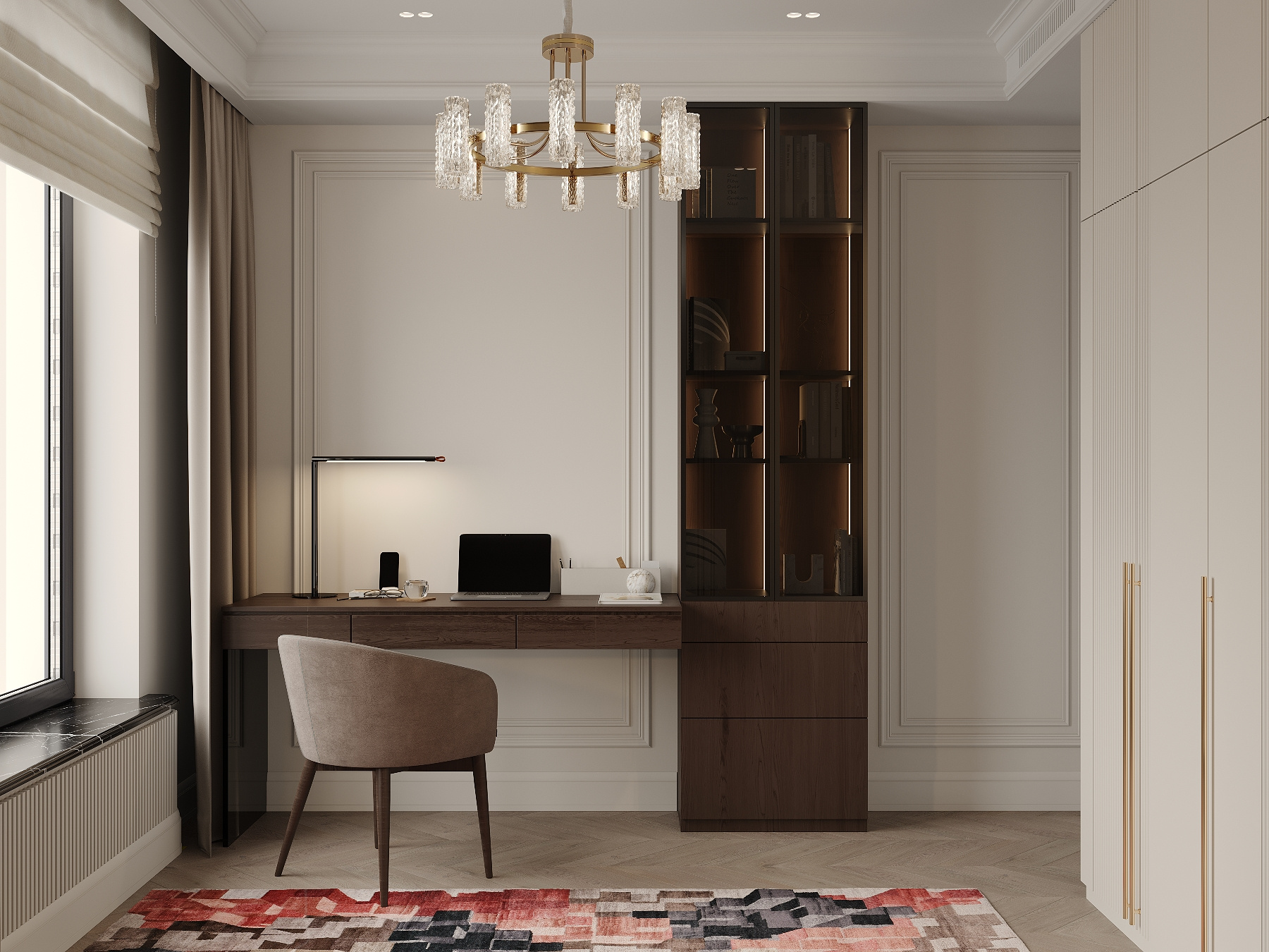 Дизайн-проект квартиры в ЖК «Victory Park Residences (Виктори Парк Резиденсез)» в стиле неоклассика