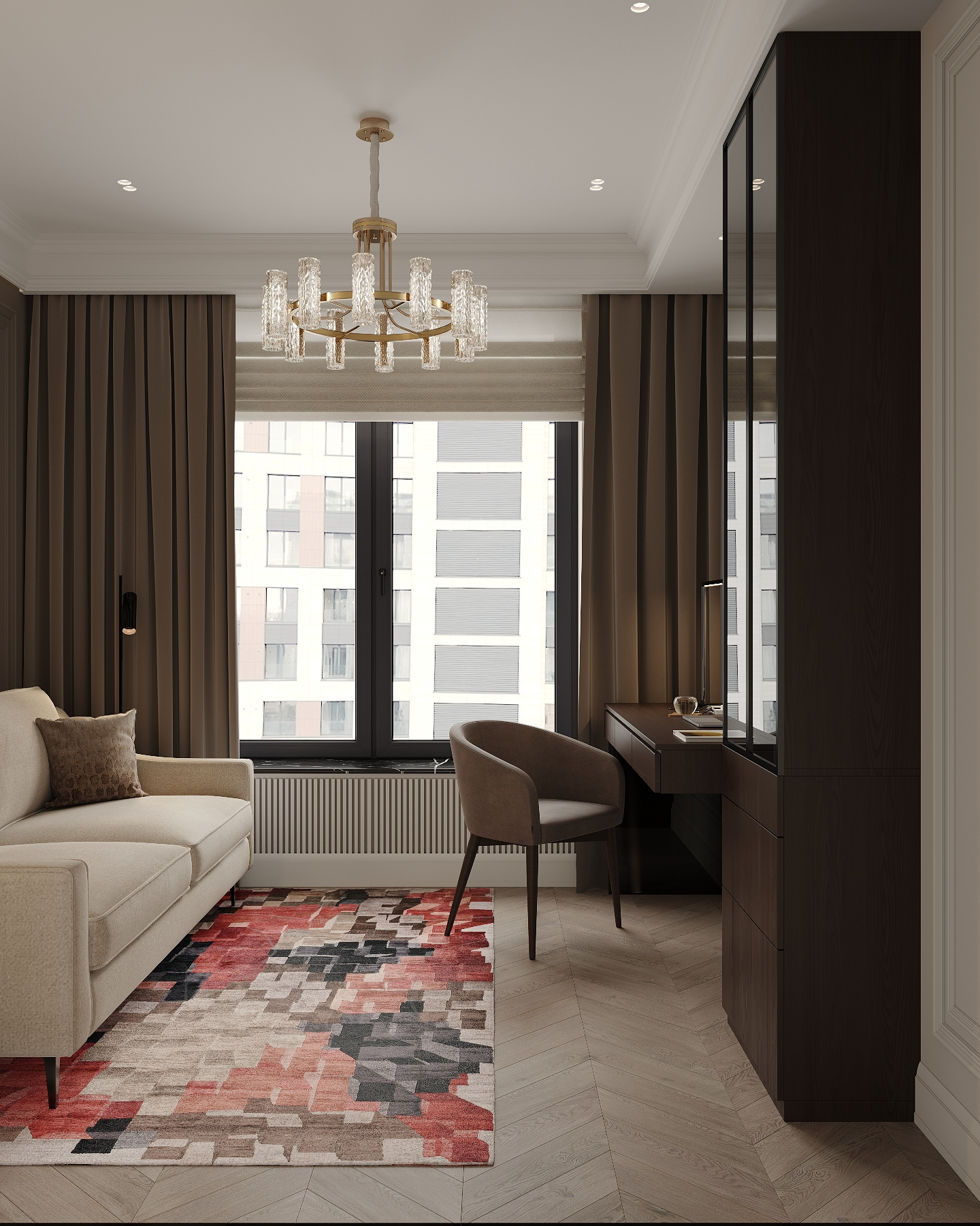 Дизайн-проект квартиры в ЖК «Victory Park Residences (Виктори Парк Резиденсез)» в стиле неоклассика