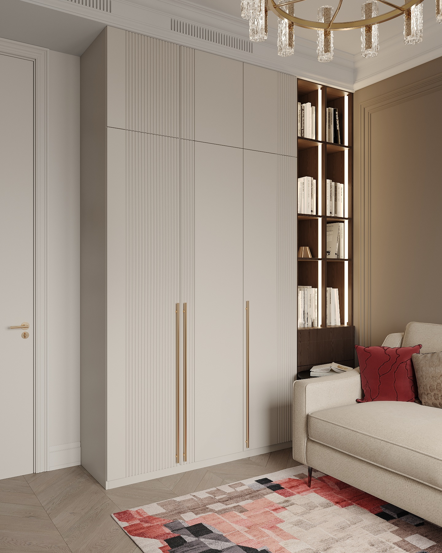 Дизайн-проект квартиры в ЖК «Victory Park Residences (Виктори Парк Резиденсез)» в стиле неоклассика