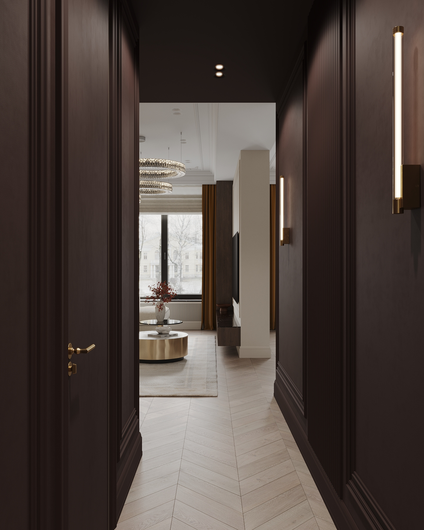 Дизайн-проект квартиры в ЖК «Victory Park Residences (Виктори Парк Резиденсез)» в стиле неоклассика