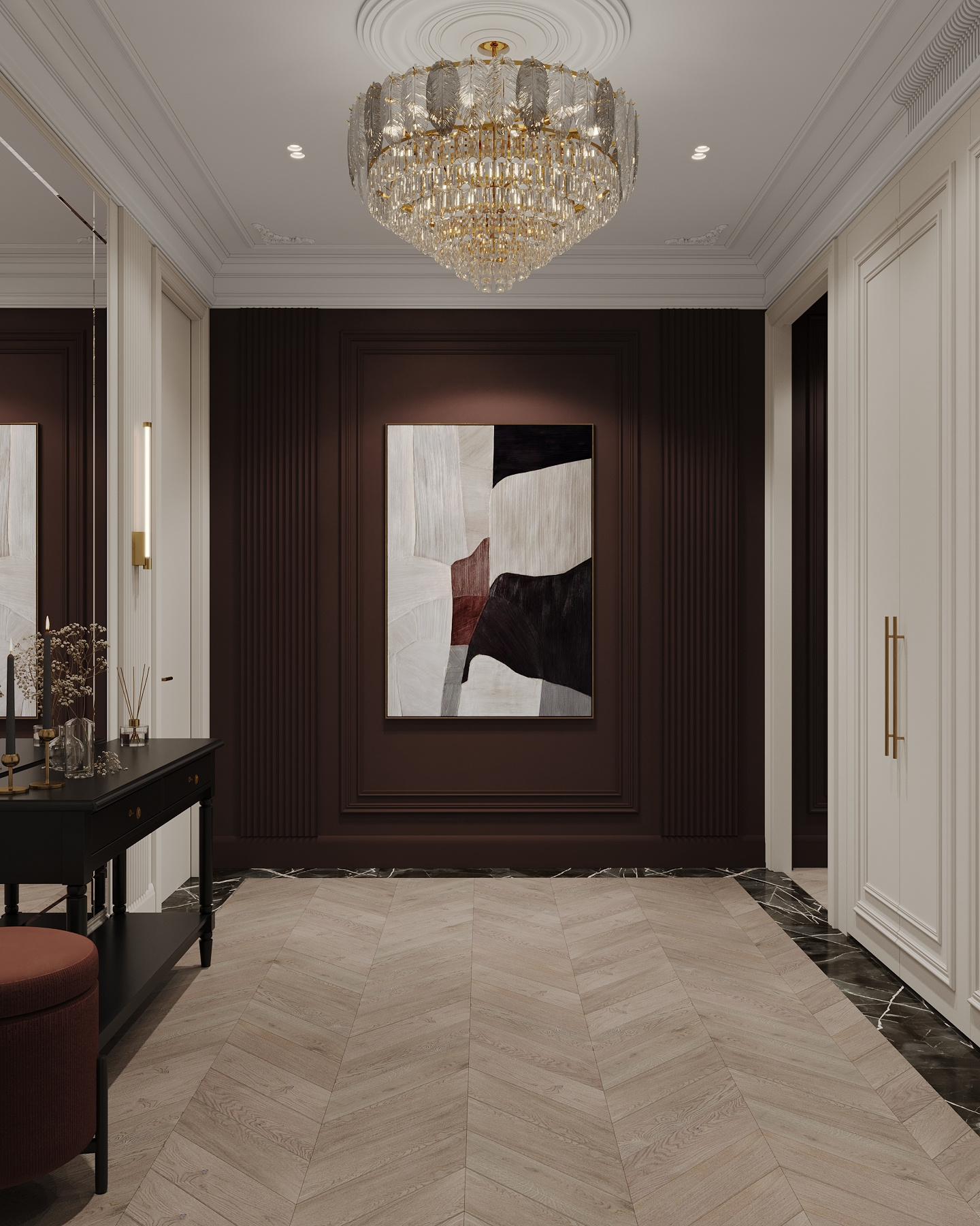 Дизайн-проект квартиры в ЖК «Victory Park Residences (Виктори Парк Резиденсез)» в стиле неоклассика