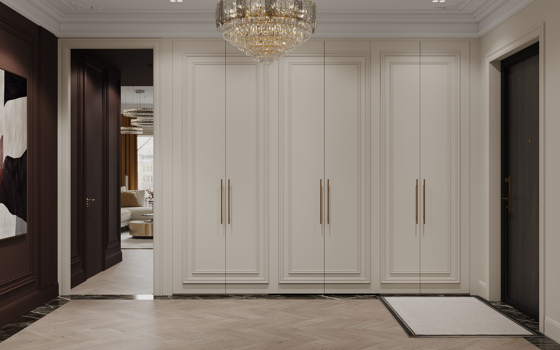 Дизайн-проект квартиры в ЖК «Victory Park Residences (Виктори Парк Резиденсез)» в стиле неоклассика