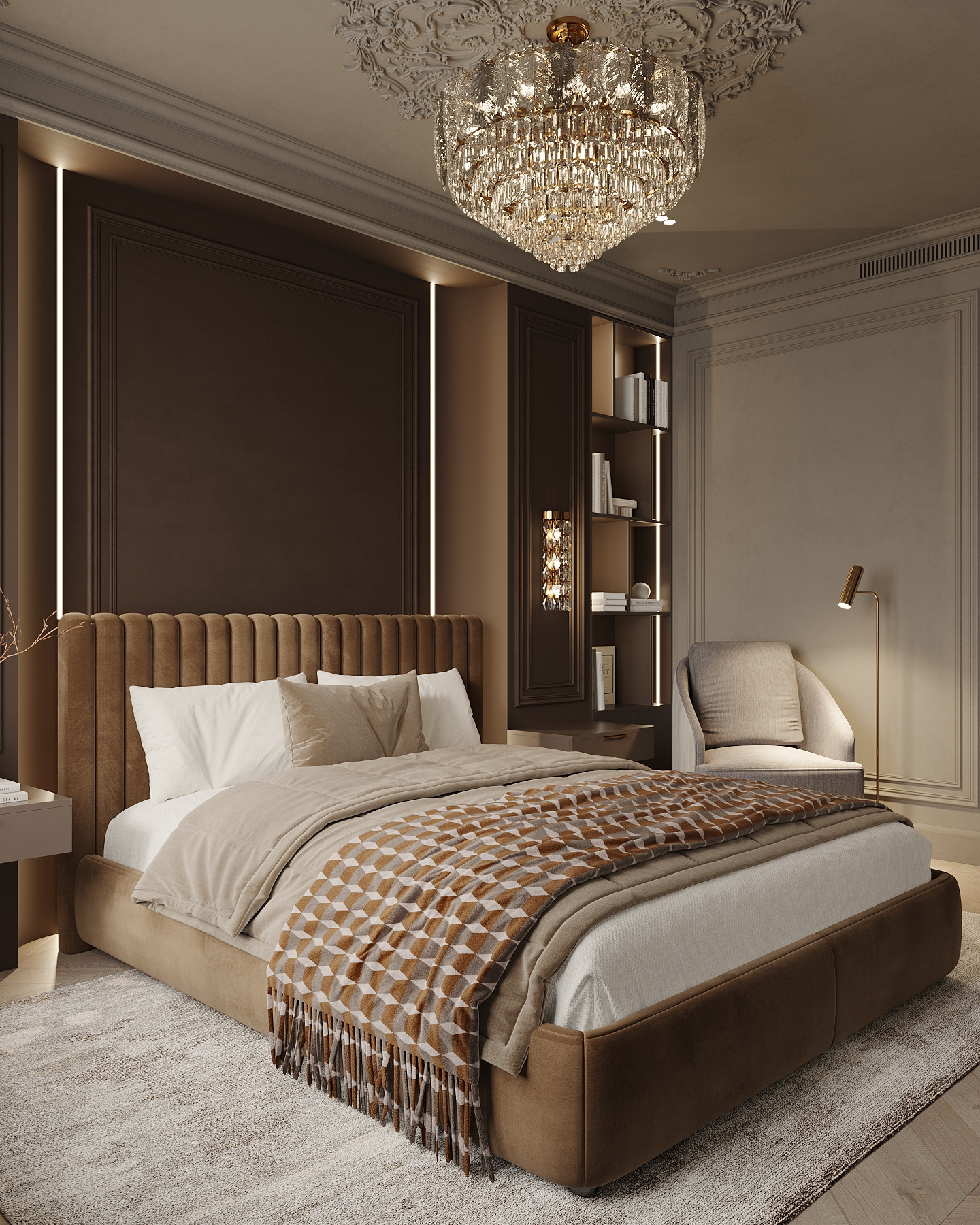 Дизайн-проект квартиры в ЖК «Victory Park Residences (Виктори Парк Резиденсез)» в стиле неоклассика