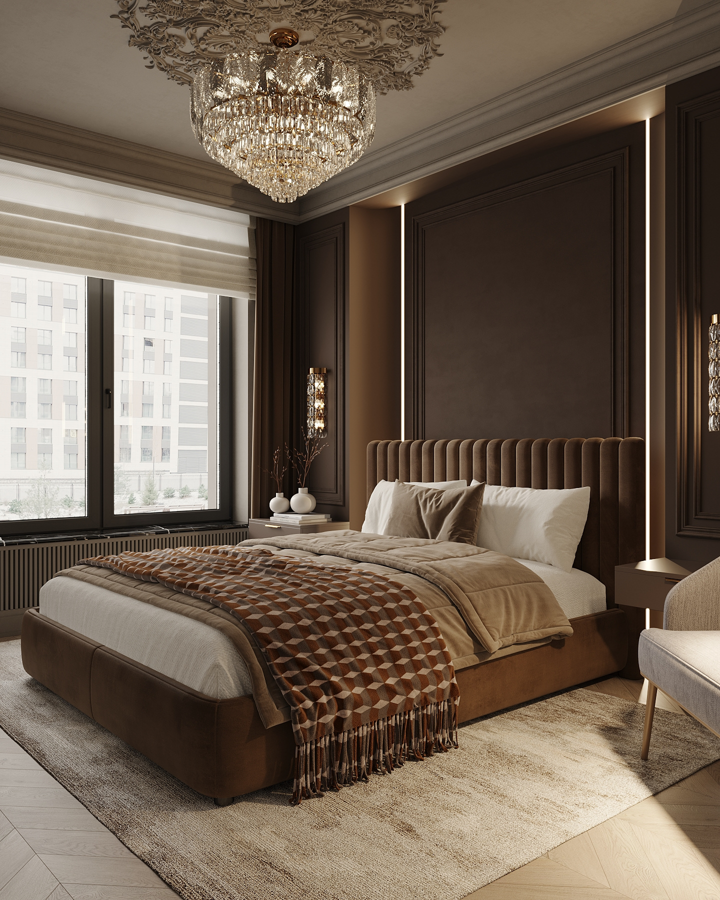 Дизайн-проект квартиры в ЖК «Victory Park Residences (Виктори Парк Резиденсез)» в стиле неоклассика