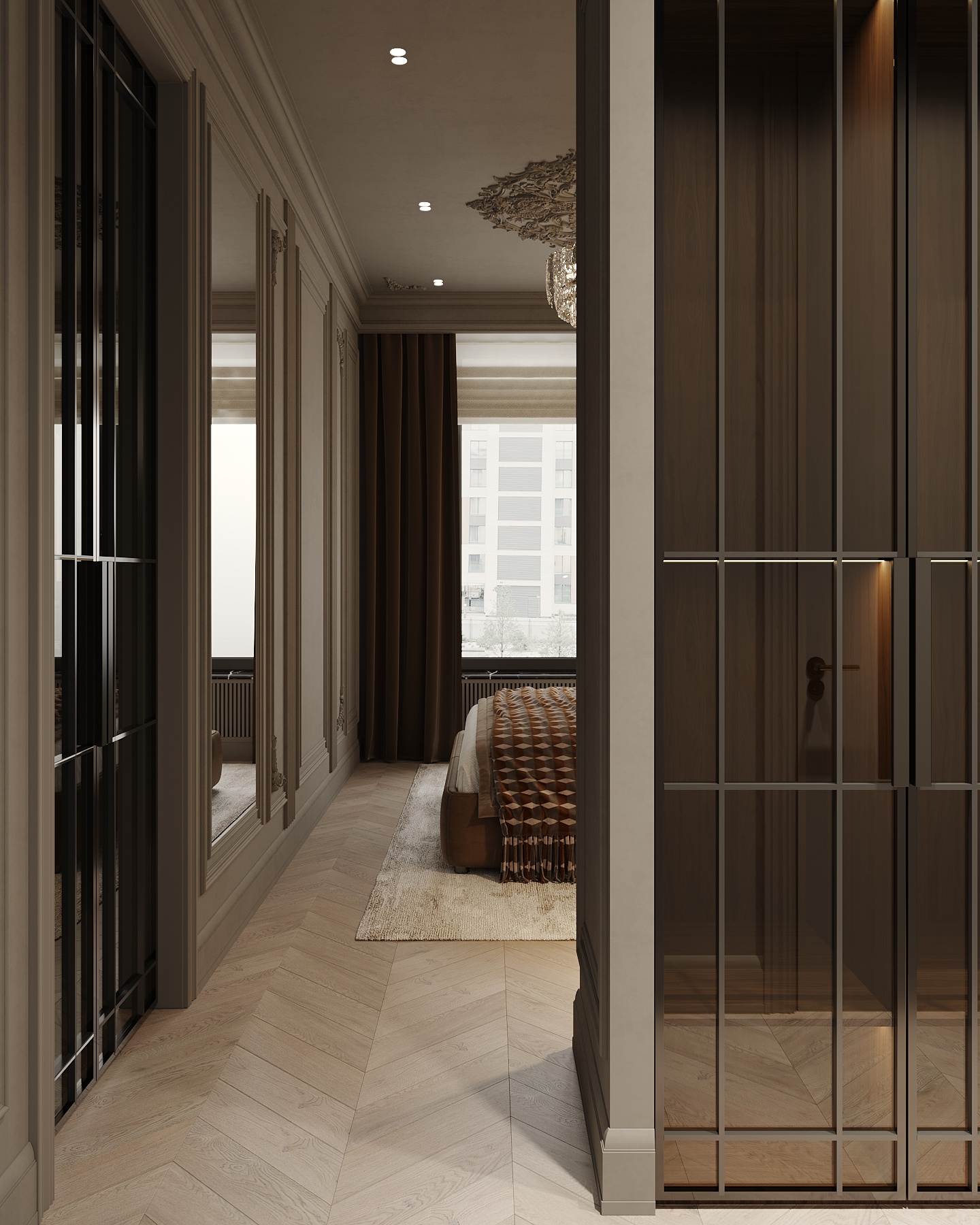 Дизайн-проект квартиры в ЖК «Victory Park Residences (Виктори Парк Резиденсез)» в стиле неоклассика