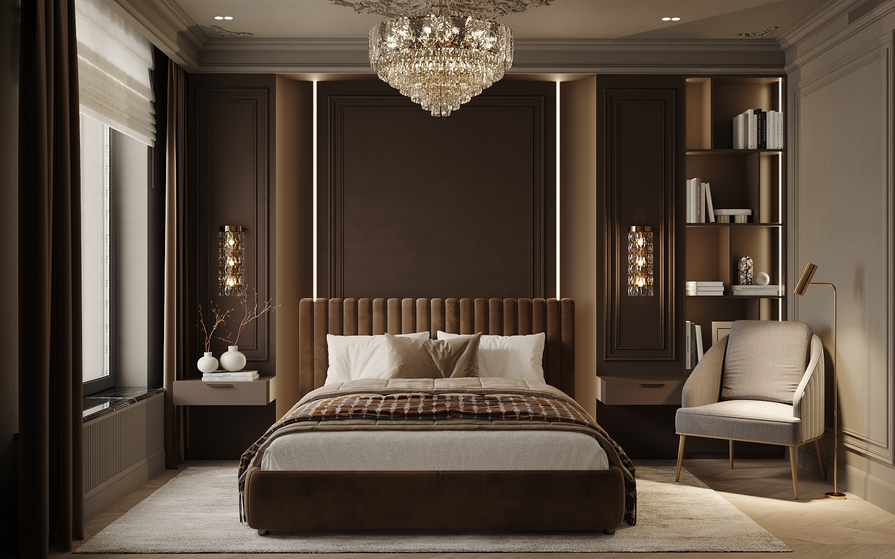 Дизайн-проект квартиры в ЖК «Victory Park Residences (Виктори Парк Резиденсез)» в стиле неоклассика