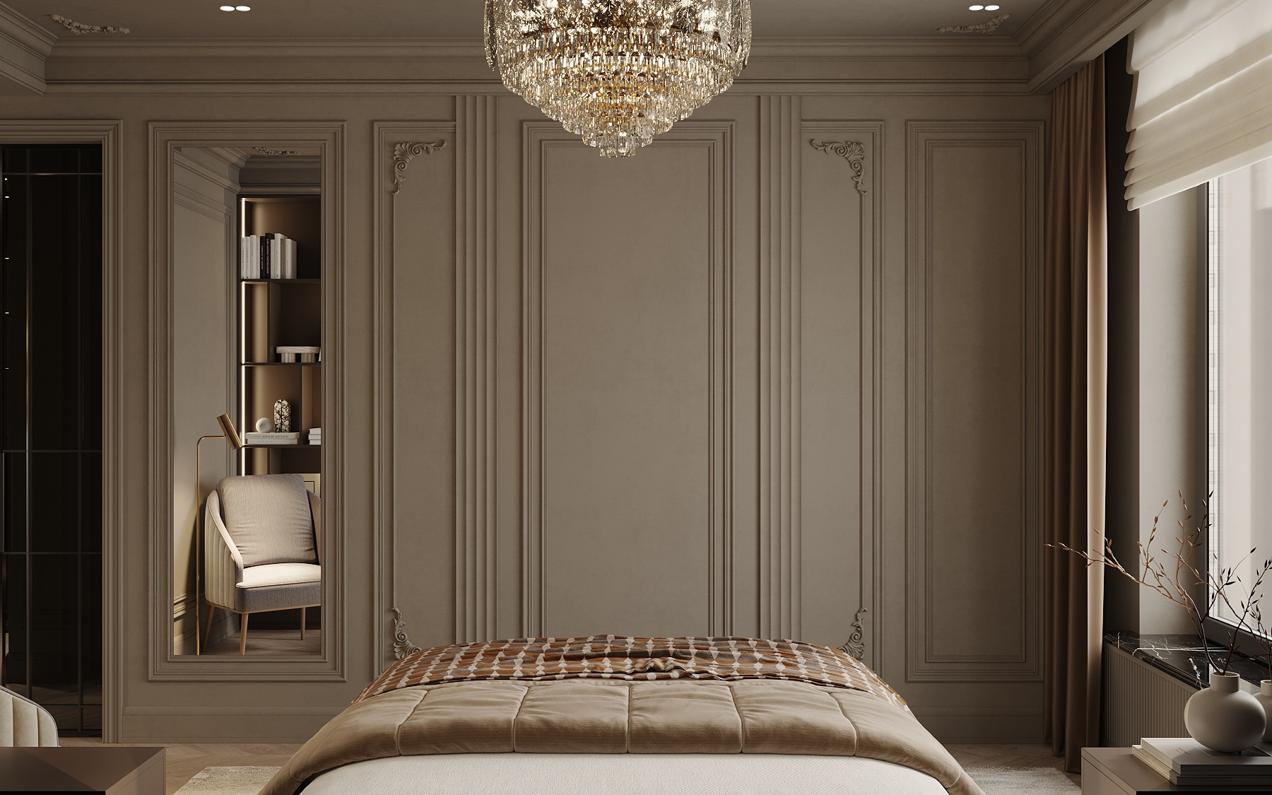 Дизайн-проект квартиры в ЖК «Victory Park Residences (Виктори Парк Резиденсез)» в стиле неоклассика