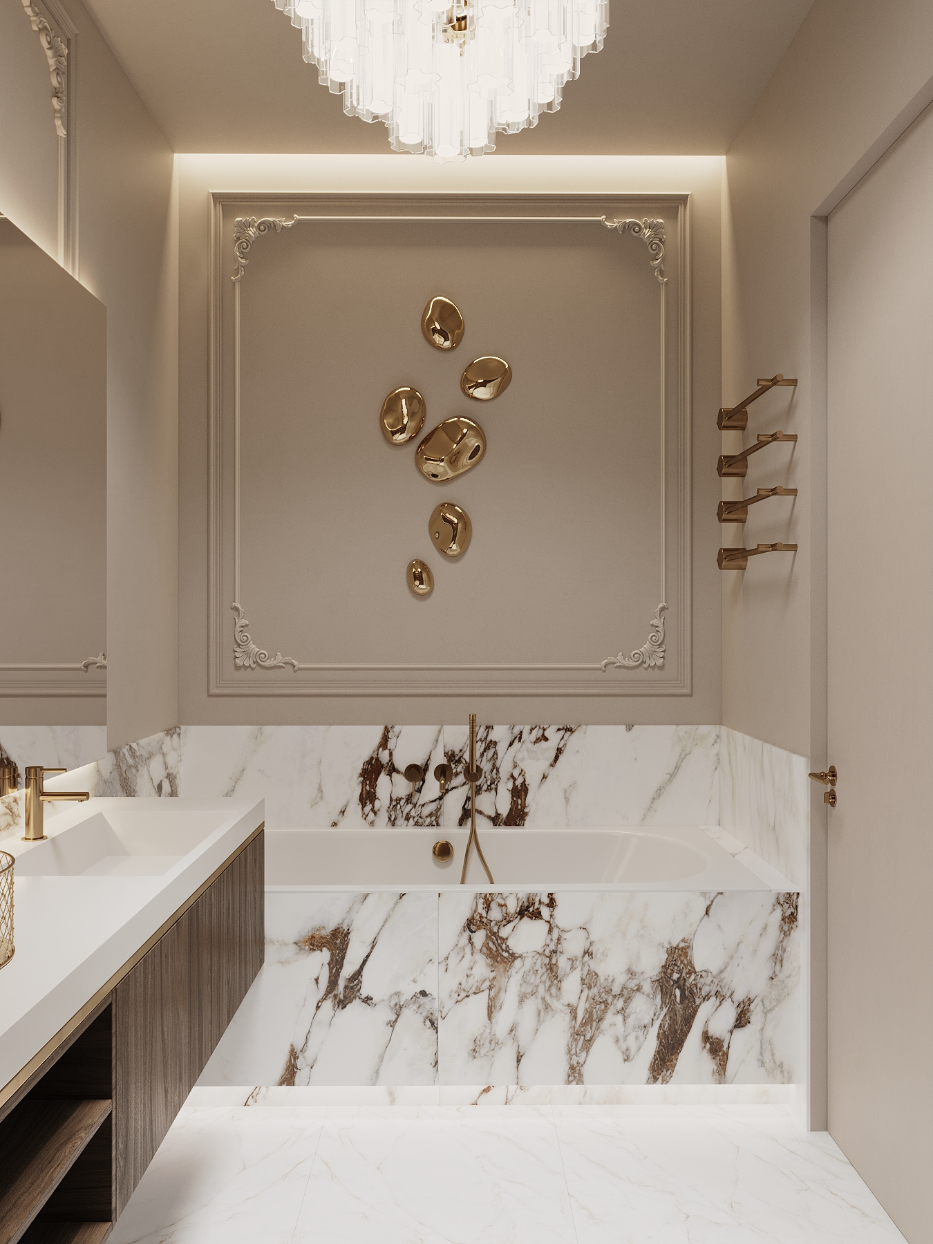 Дизайн-проект квартиры в ЖК «Victory Park Residences (Виктори Парк Резиденсез)» в стиле неоклассика