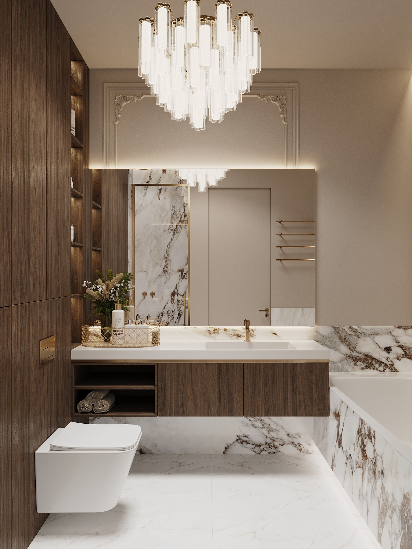 Дизайн-проект квартиры в ЖК «Victory Park Residences (Виктори Парк Резиденсез)» в стиле неоклассика