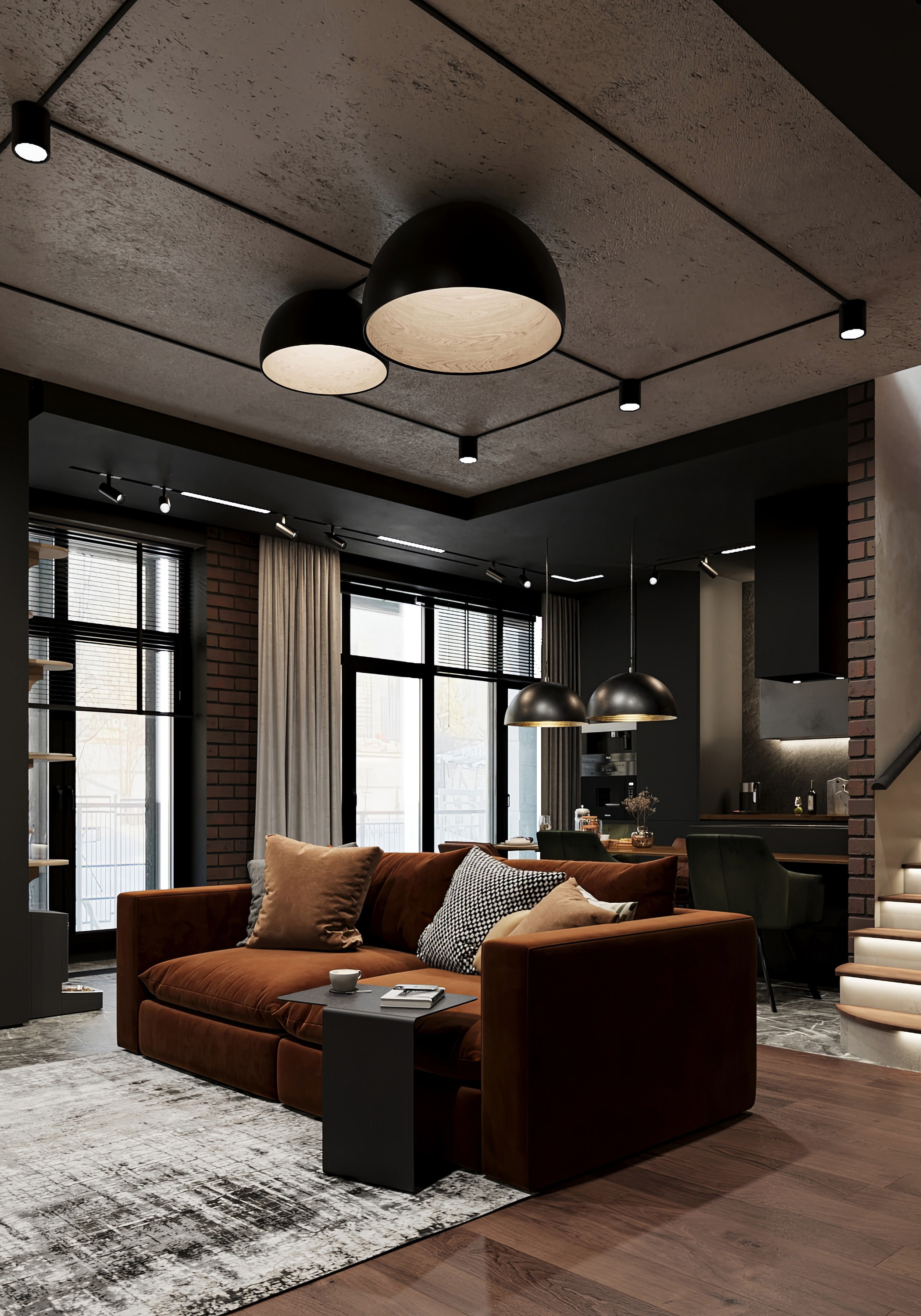 Дизайн интерьера квартиры в ЖК «SkyView» в стиле лофт