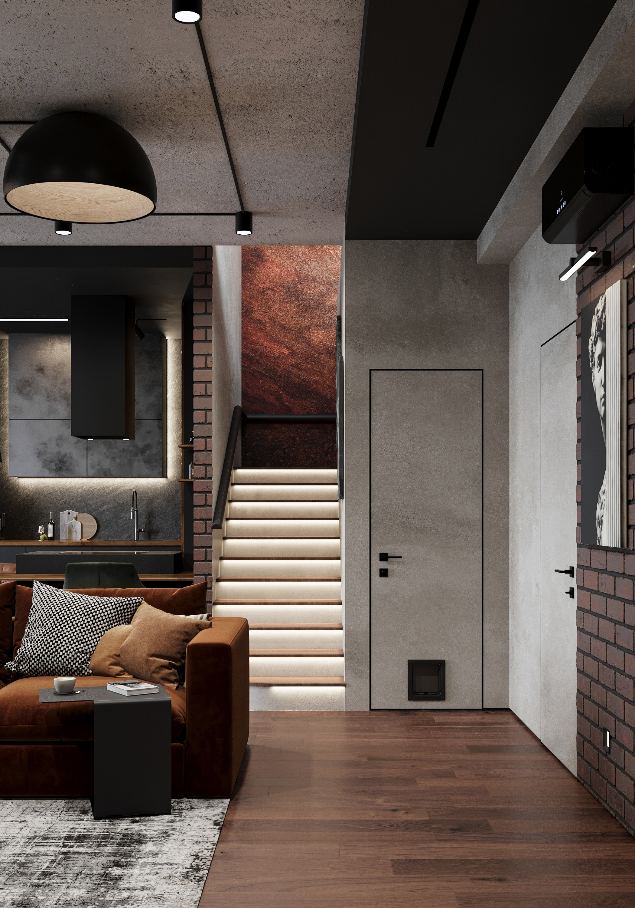 Дизайн интерьера квартиры в ЖК «SkyView» в стиле лофт