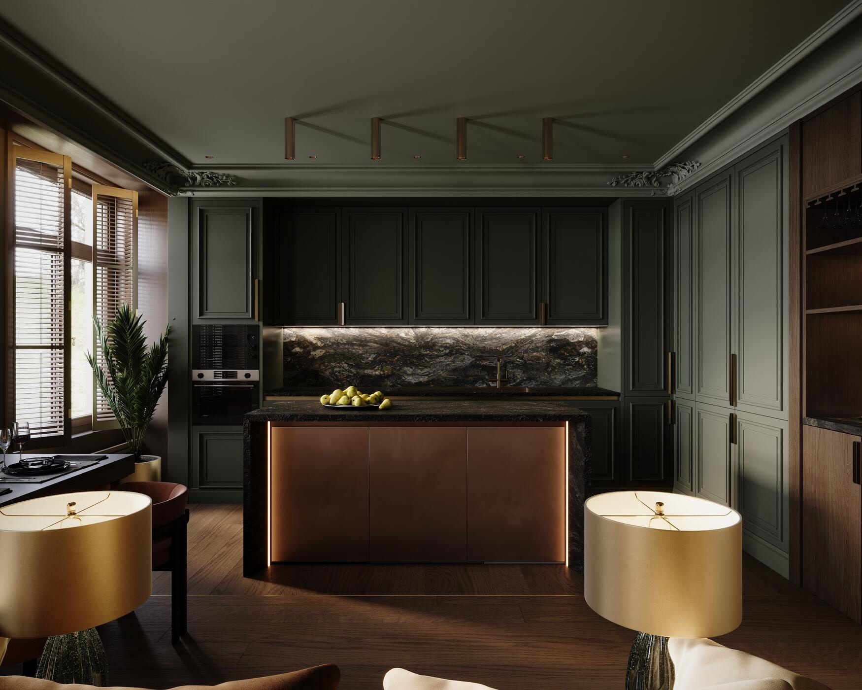 Дизайн-проект квартиры в ЖК «Noble (Нобл)» с элементами американской классики