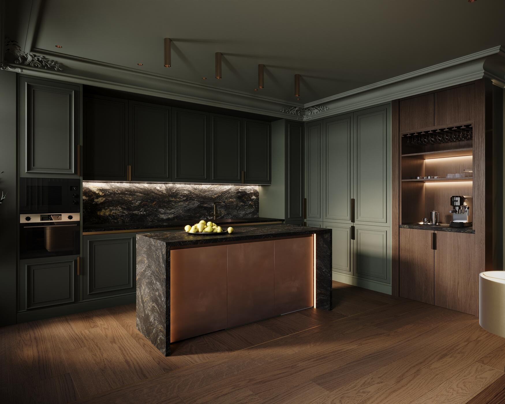 Дизайн-проект квартиры в ЖК «Noble (Нобл)» с элементами американской классики